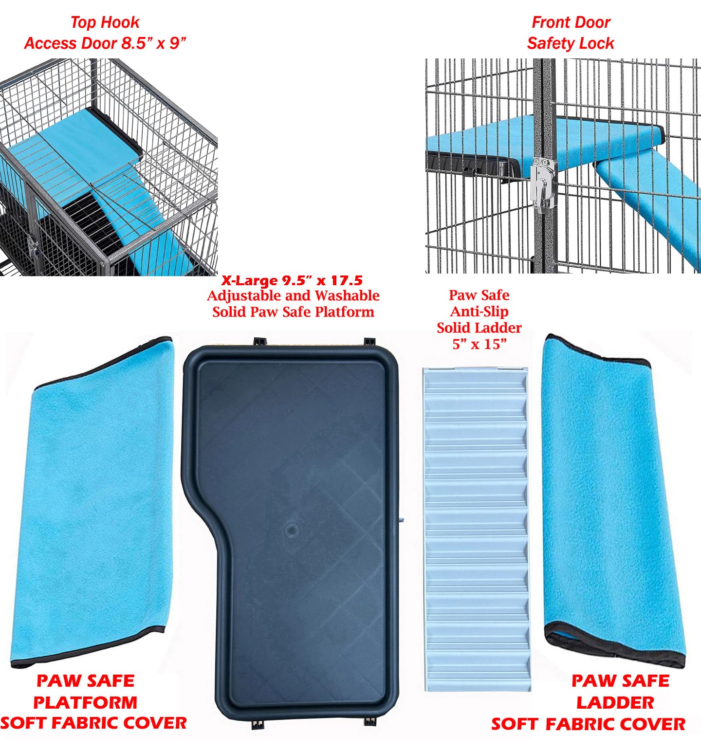 Deluxe Two Tiers Small Animal Critter Cage Chew-Proof Tight 1/2-Inch Bar Spacing For Feisty Ferret Chinchilla Rat Mice Squirrel