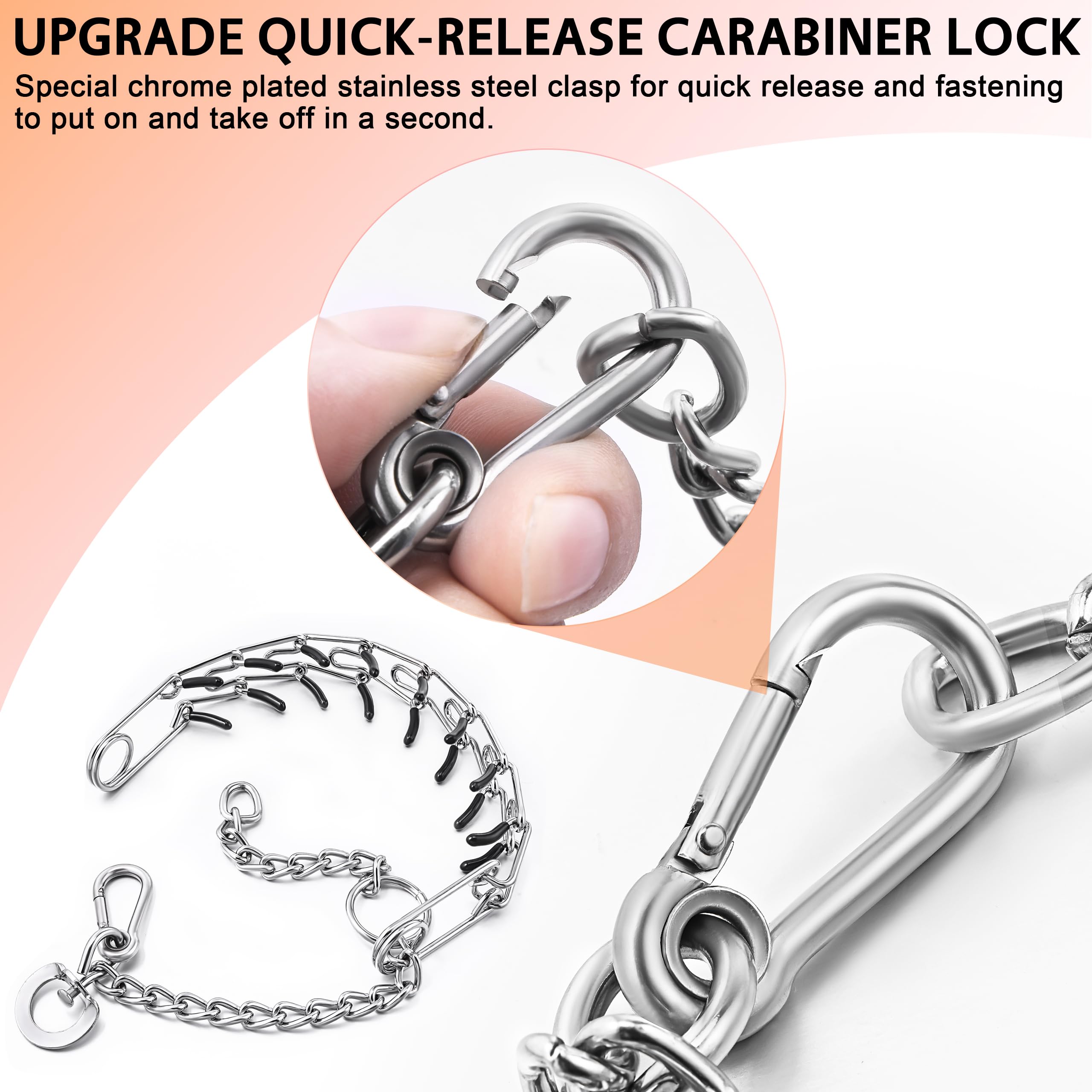 Deyace Dog Pinch Collar, Adjustable Quick Release Choke Training Collar, Stainless Steel Prong Collar For Large Medium Small Dog