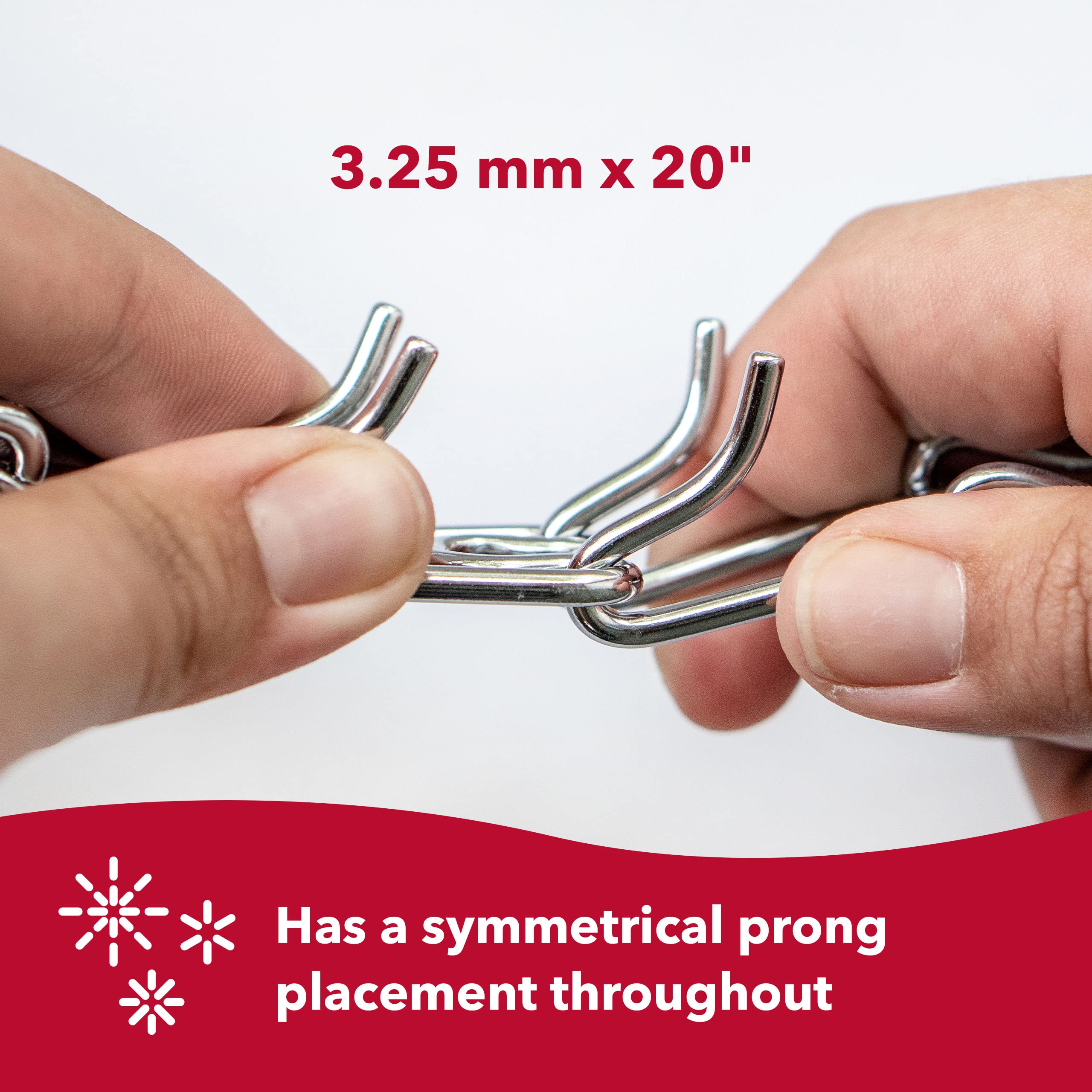 Herm Sprenger Ultra-Plus Prong Dog Training Collar, 20'' Neck Size, 3.2 mm x 22'' Chain Length, Steel Chrome Plated Dog Prong Co