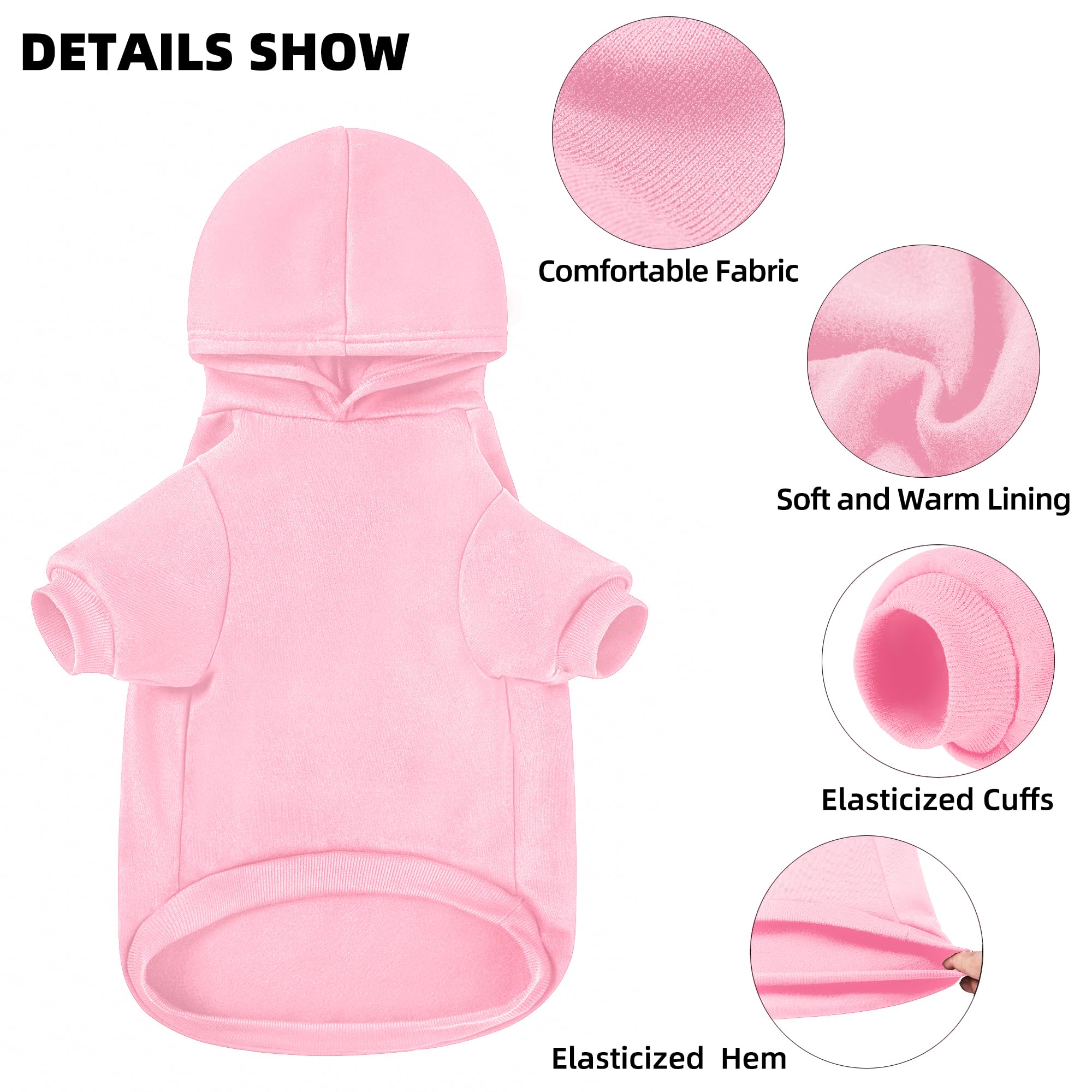Greenjoy Dog Sweater Dog Hoodie Cold Weather Dog Coat Hooded Sweatshirt For Puppies,Cats, Small Medium Large Dogs (Pink(I Love M