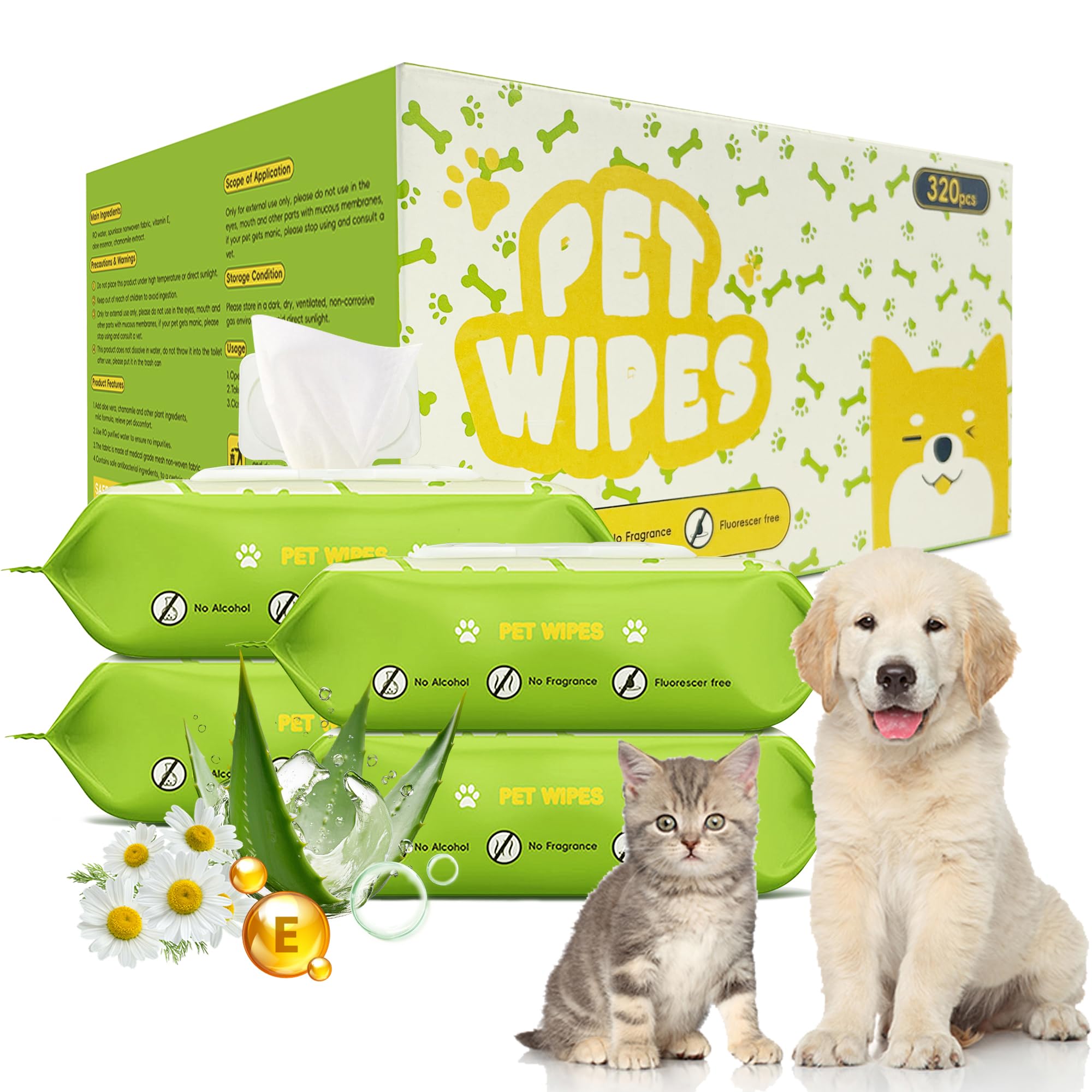 Rixbeo Unscented Hypoallergenic Pet Wipes - Deodorizing Cleaning Wipes For Dogs & Cats, Alcohol-Free & Ph Balanced, Thick & Larg