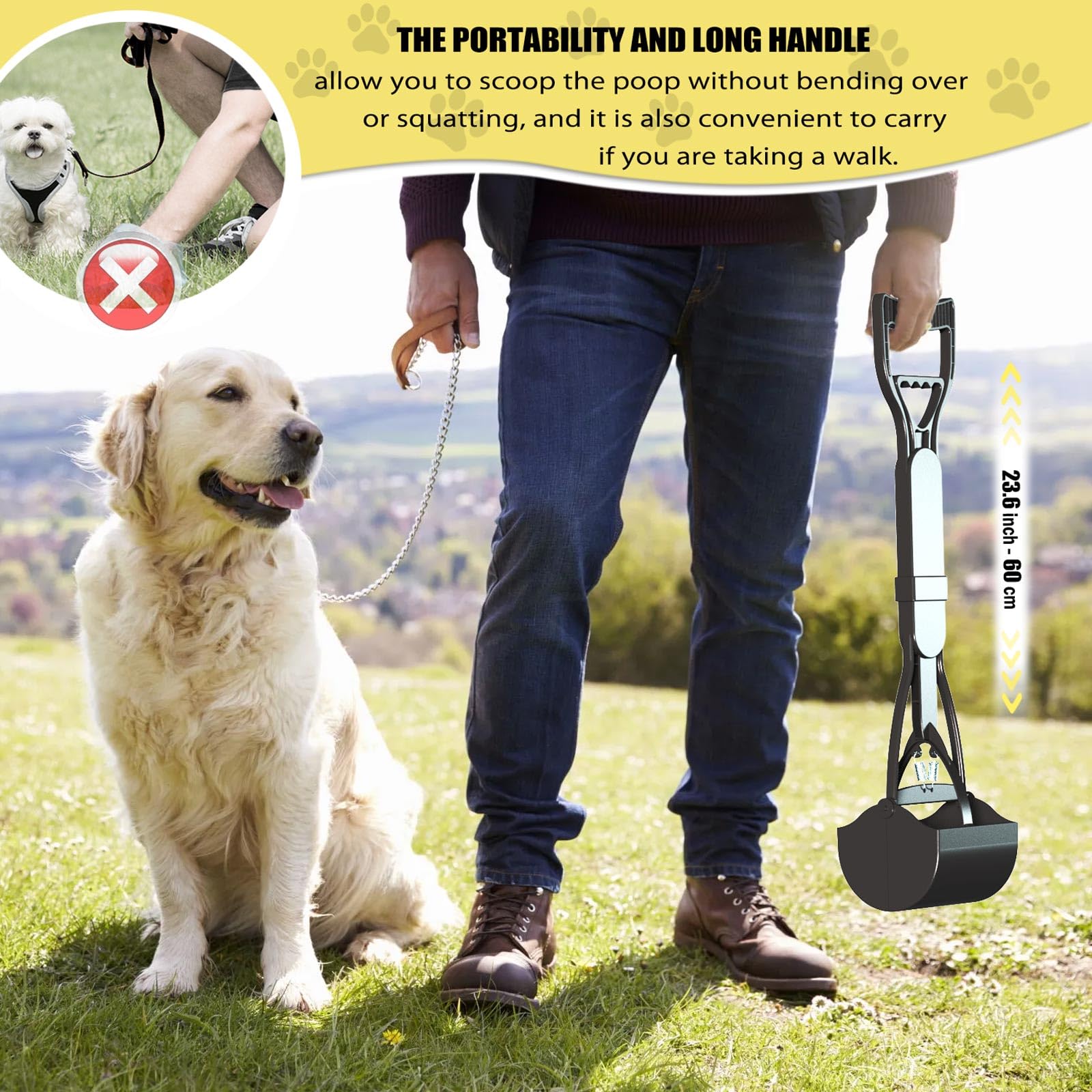 Meegood Dog Poop Trash Can For Outdoors With Dog Pooper Scooper, 20L/5.2 Gal Large Capacity Dog Waste Trash Can With Lid, Pedal