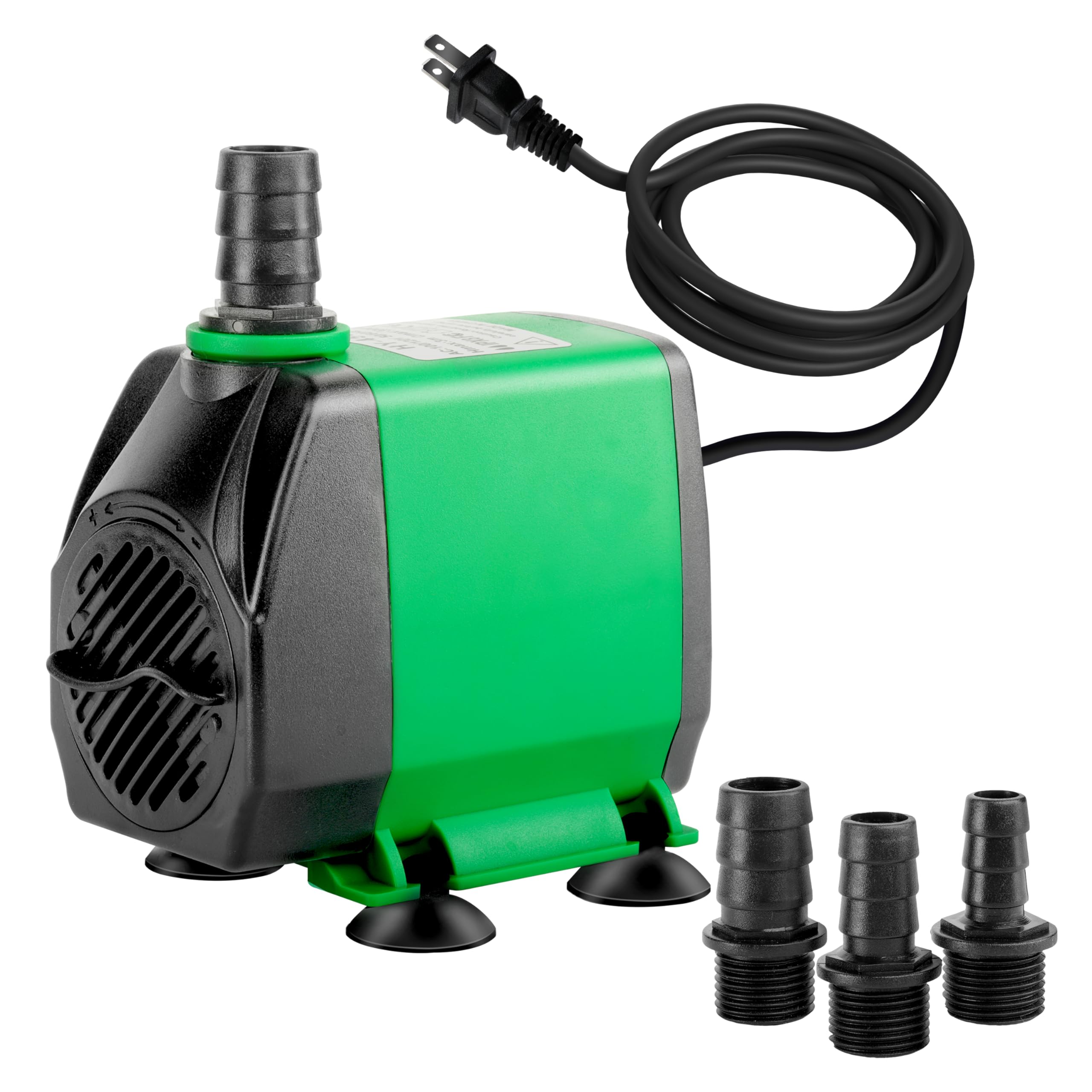 Simple Deluxe 10Ft High Lift 800Gph 24W Submersible Pump (3000L/H) With 3 Size Nozzles For Fish Tank, Pond, Aquarium, Statuary, Hydroponics, Fountain, Green