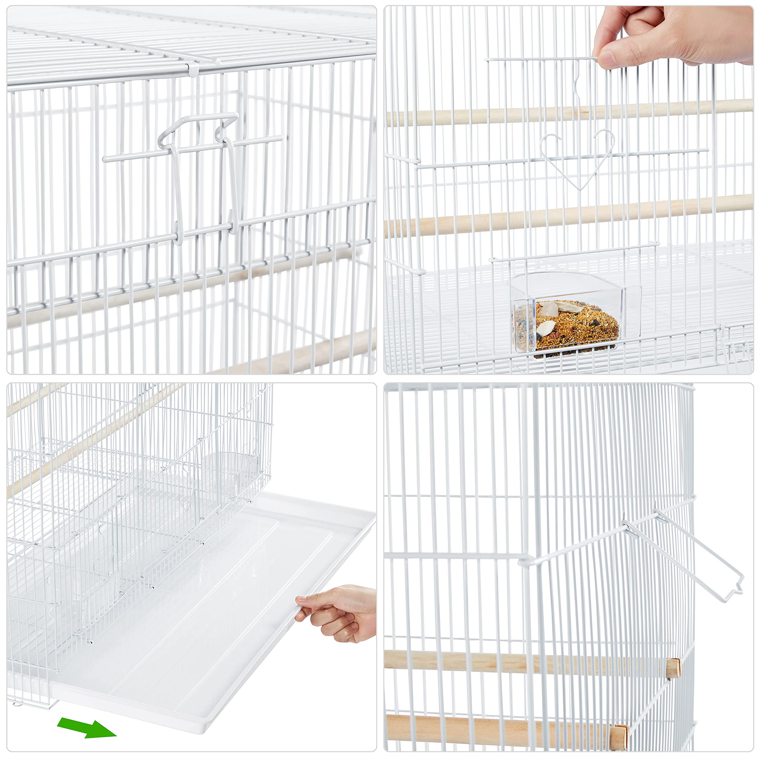 Yaheetech 30-inch 2 Pack Stackable Flight Bird Cages for Parakeets Cockatiels Conures Finches Budgies Lovebirds Canaries Small B