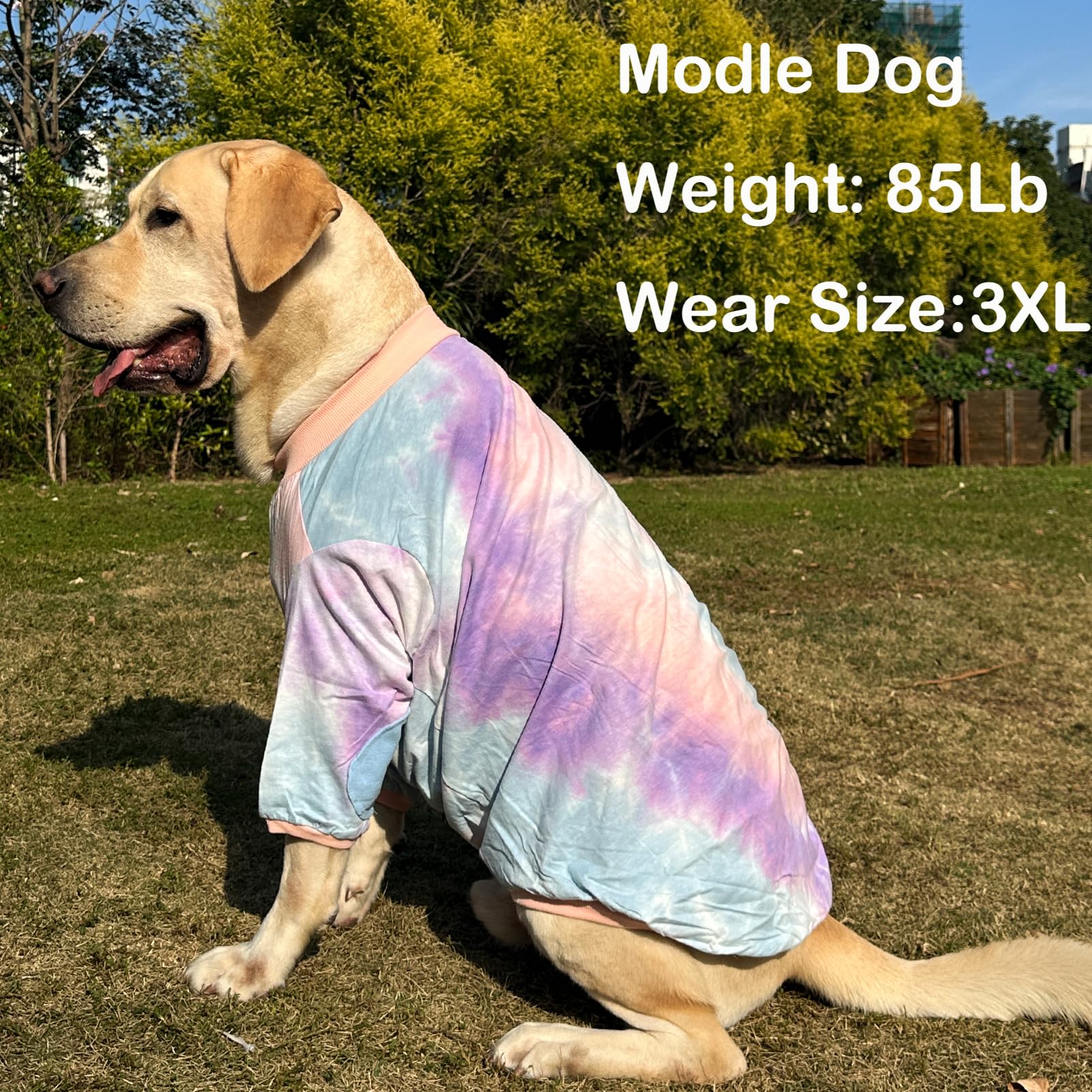 PriPre Tie Dye Dog T Shirt for Extra Large Dogs Breathable Cotton Dog Shirt Dog Pajamas Big Dogs Boy Girl Tiedye XL