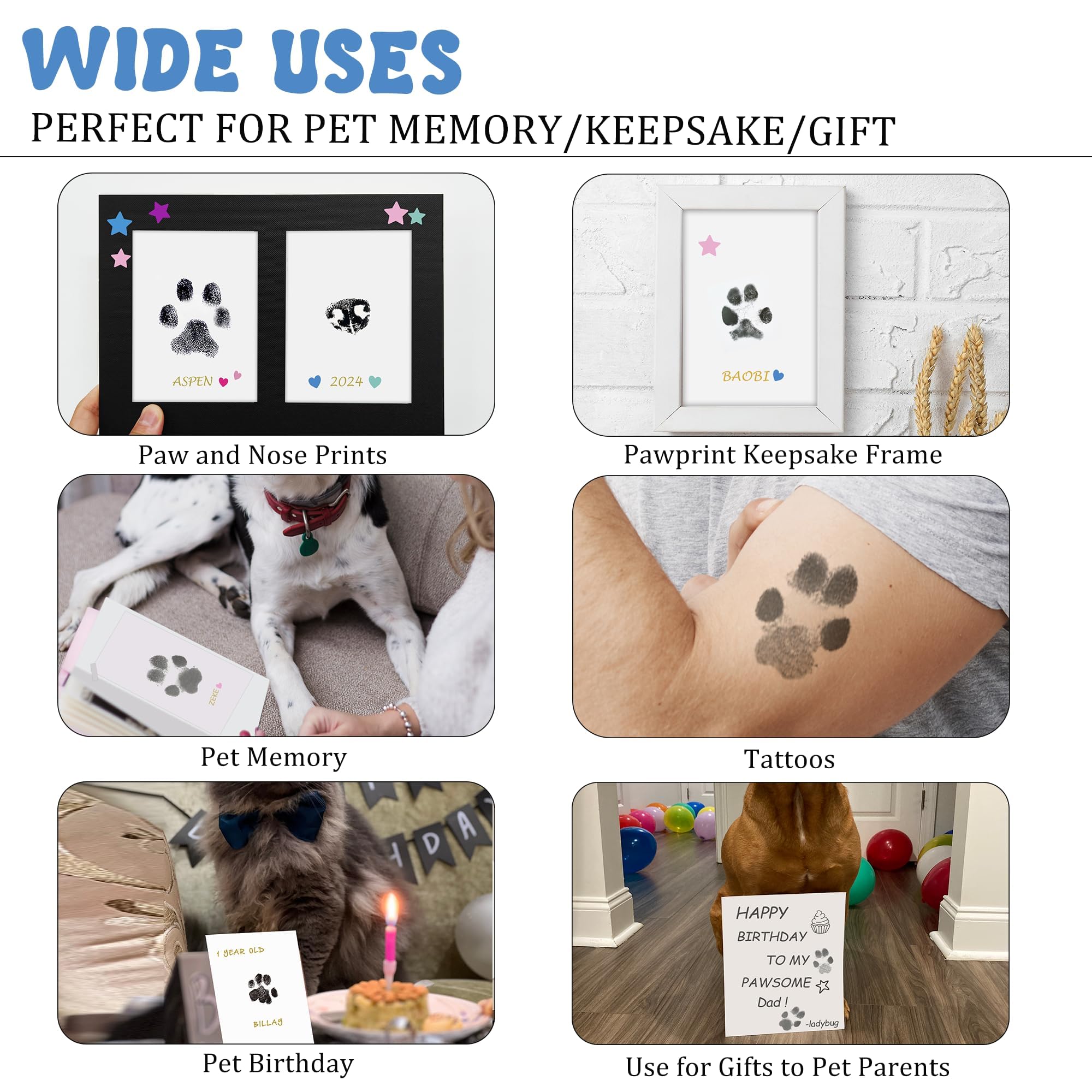 Mypawlets Inkless Paw Print Kit,Mess-Free Paw Print Stamp Pad For Dogs Cat,Pet Safe Clean Touch Ink Pad,Dog Nose Print Kit,Pet P