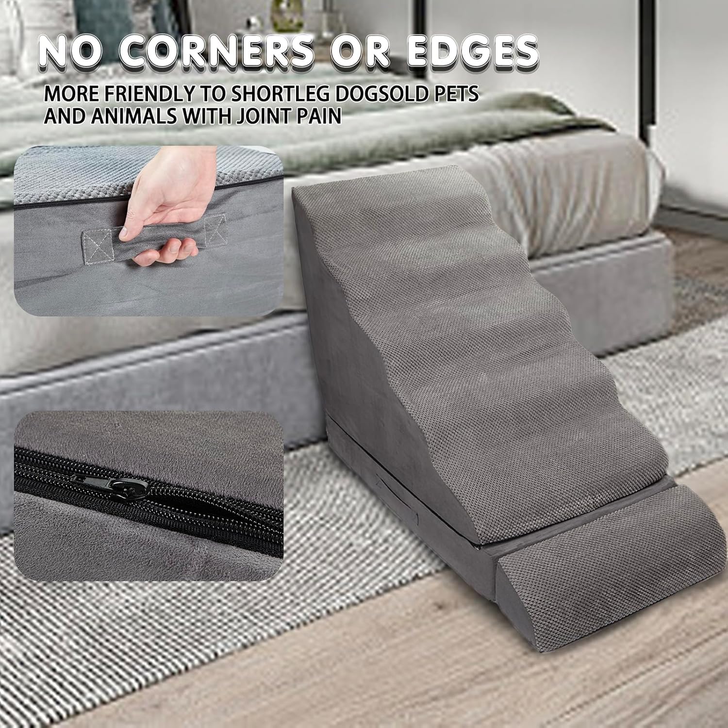 30-36 inches Height Foam Dog Stairs & Steps for High Beds Tall, LitaiL 30 inch 6 Steps Pet Stairs/Steps for High Beds Large Dogs