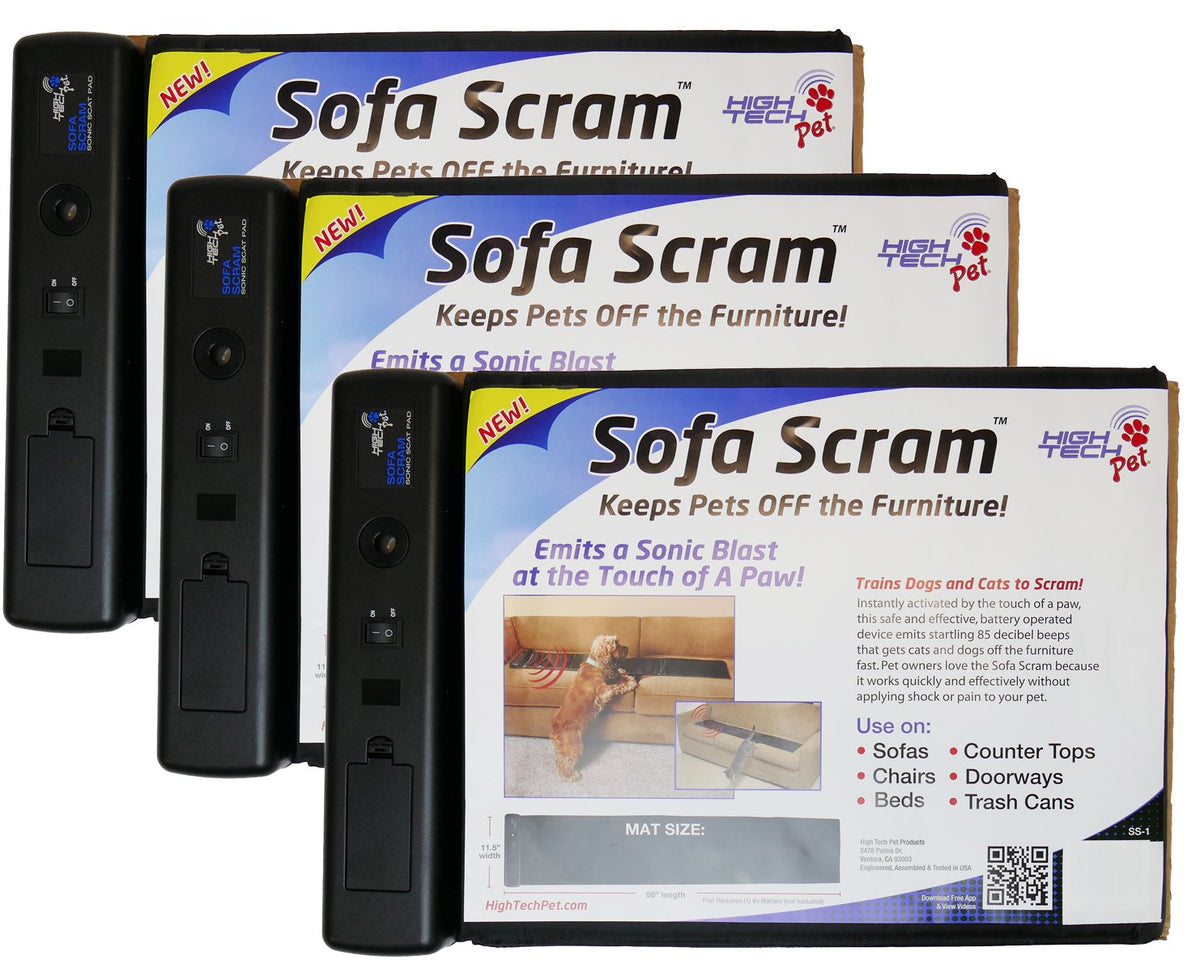 High Tech Pet Sofa Scram Sonic Pad Pet Deterrent, 3-Pack