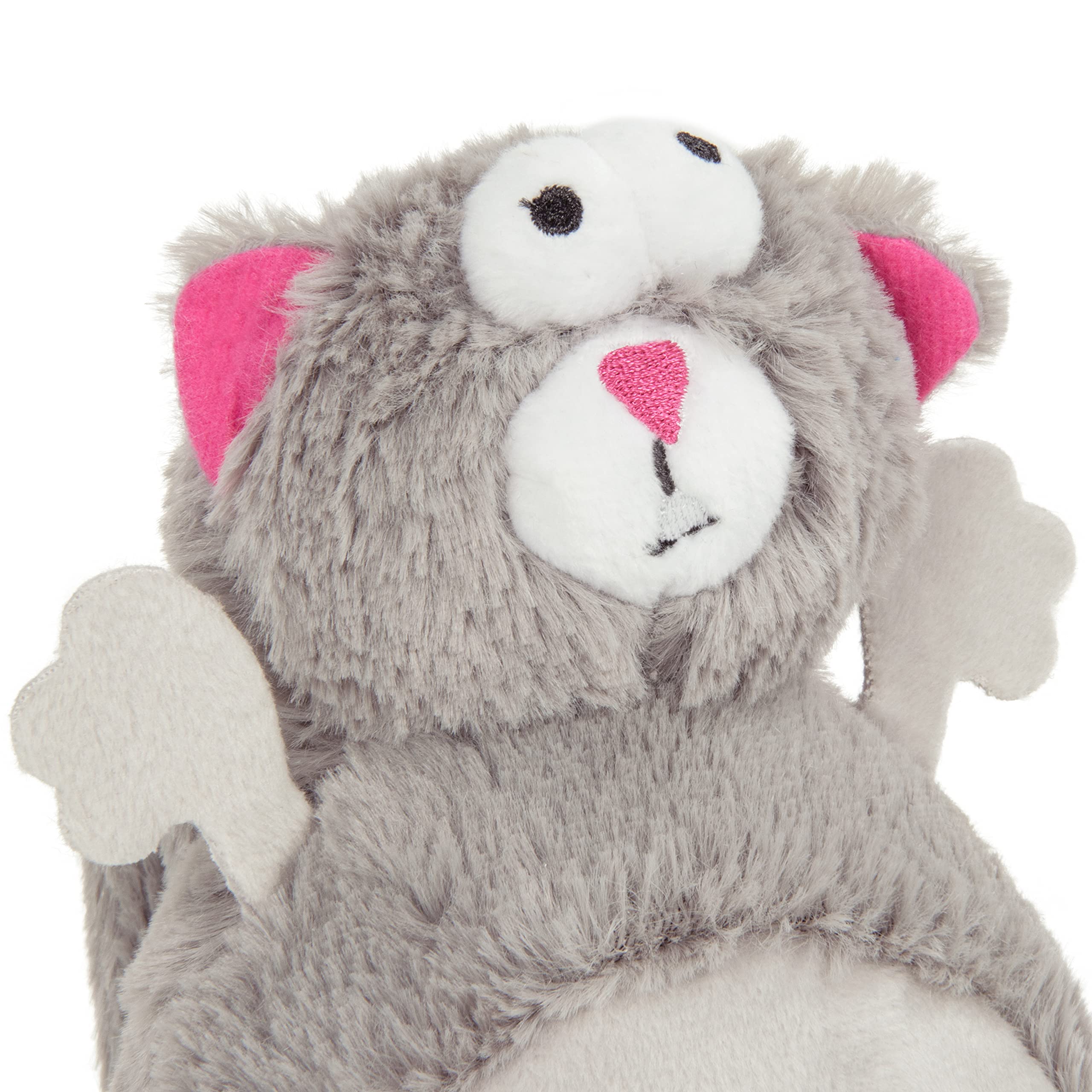 goDog Action Plush Squirrel Dog Toy - Chew Guard Technology, Gray, One Size, Model 73571