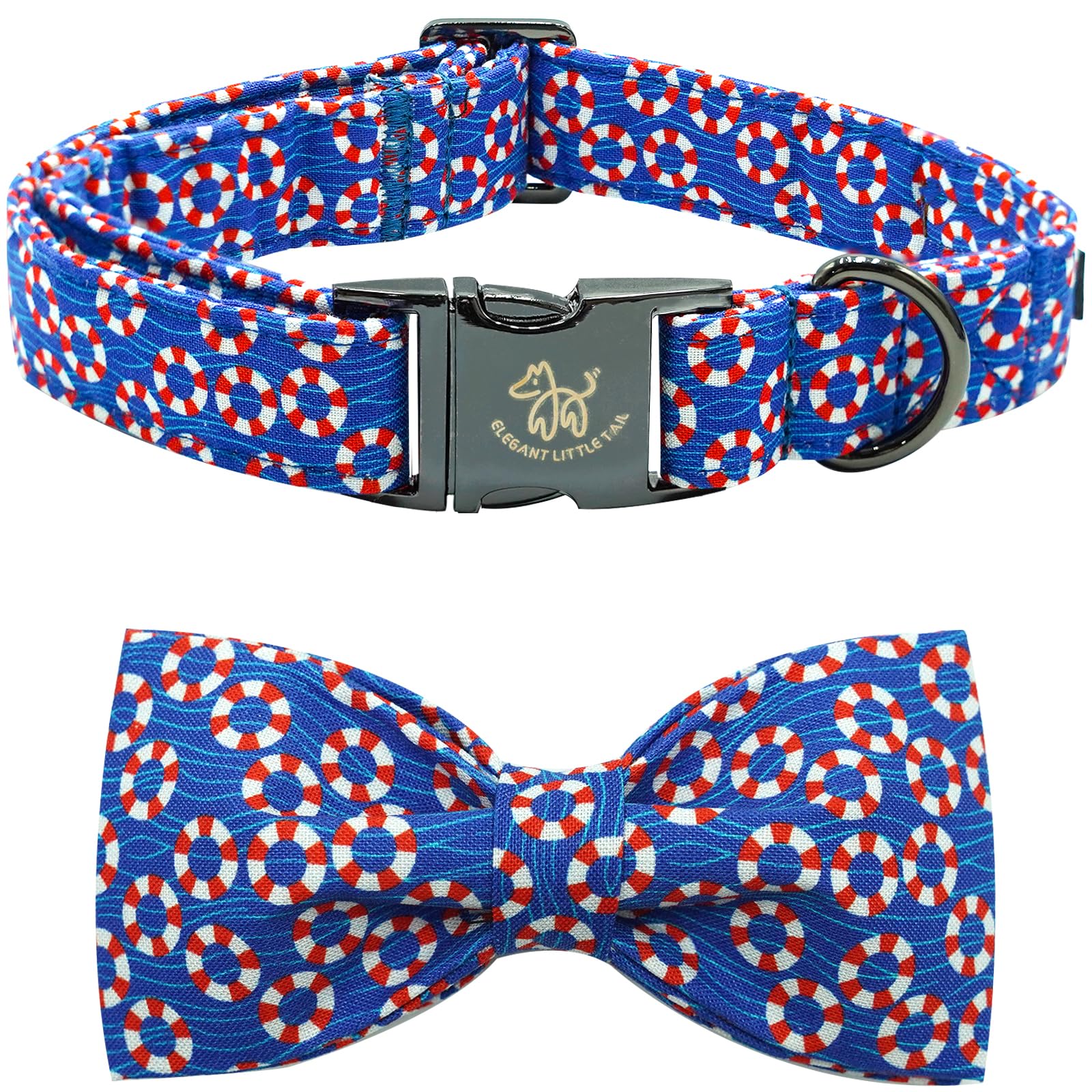 Independence Dog Collar, Patriotic Pet Collar With Bow Tie American 4Th Of July Holiday Pet Gift Cotton Soft Bowtie Dog Boy Girl