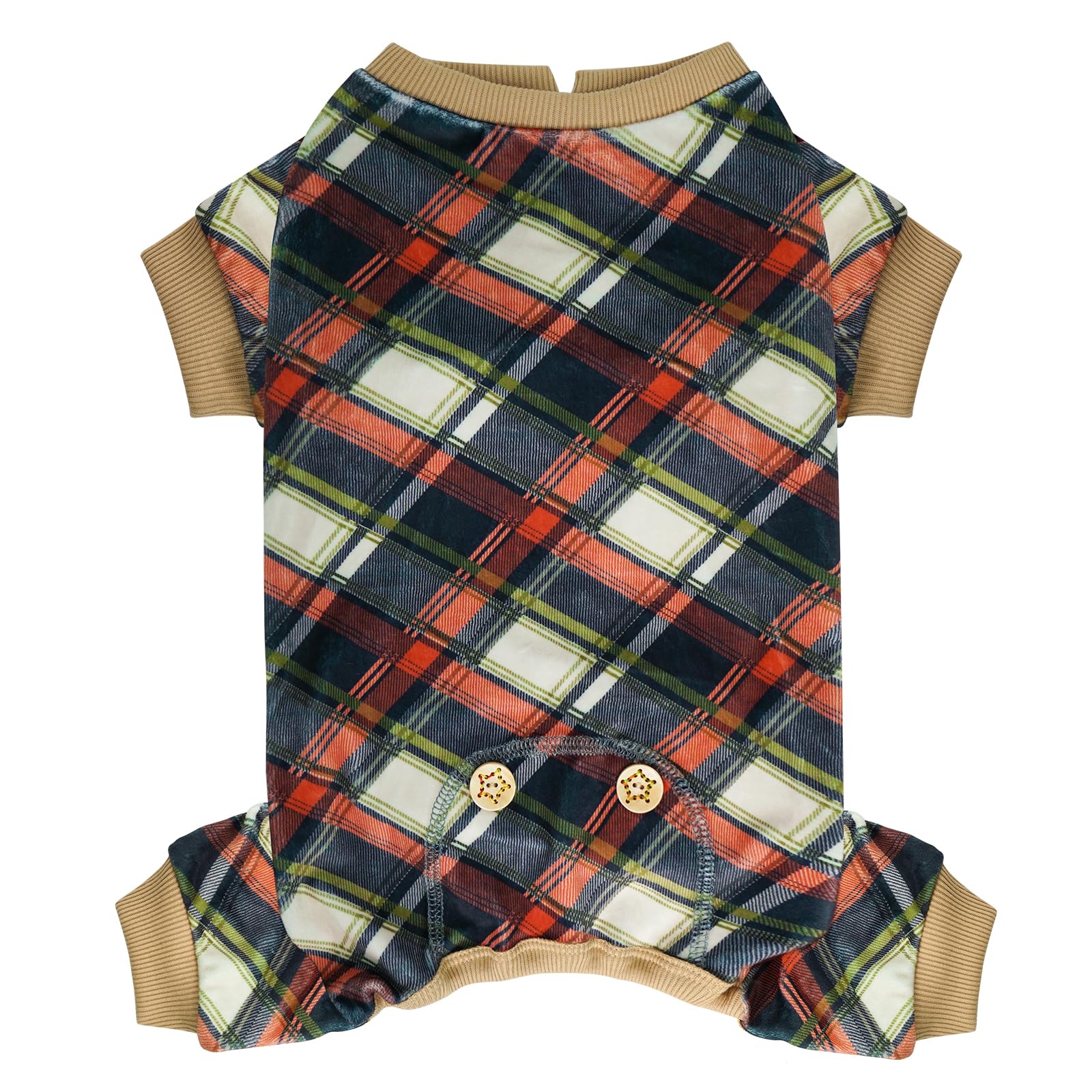 Kyeese Dog Pajamas Lightweight Pjs Comfy Pet Clothes Velvet Doggie Jammies Soft Coat Plaid Dog Pajamas For Small Dogs Boy Girl S