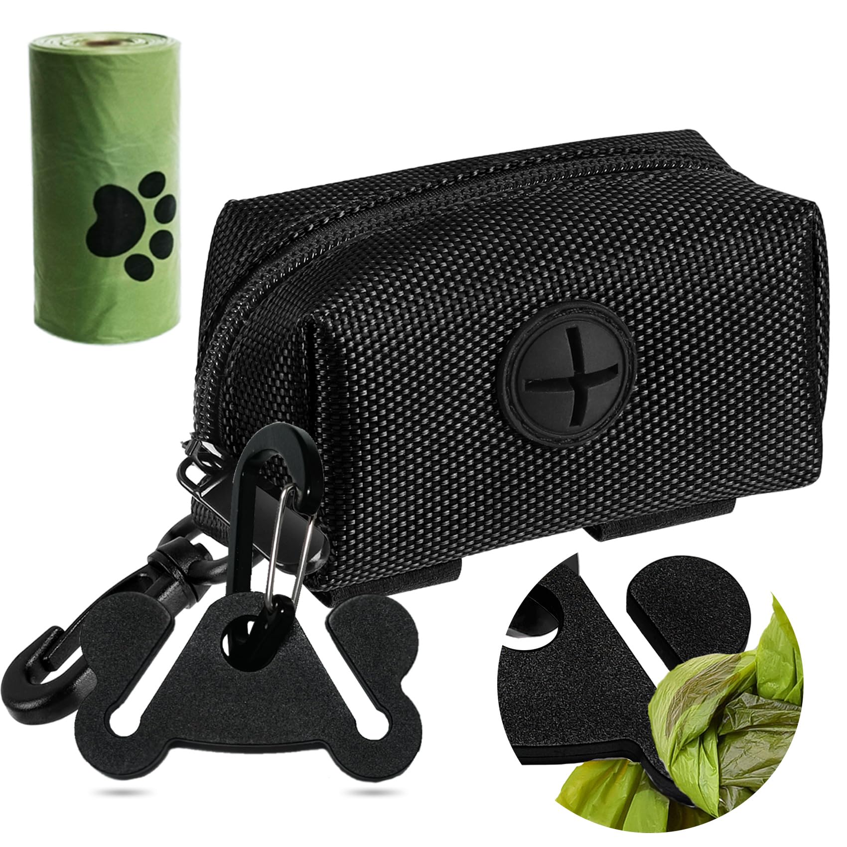 Dog Waste Bag Dispenser Pet Poop Bags Holder For Doggie Waste Bags Dispensers Soft Fabric Zipper Small Doggy Puppy Pouch For Lea