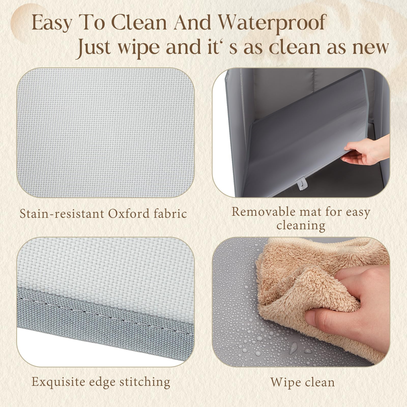 Reallnaive 24''L  16.92''W  16.14''H Cat Litter Box Enclosure Splash Guard With Removable Mat Large High Sided Enclosure For Lit