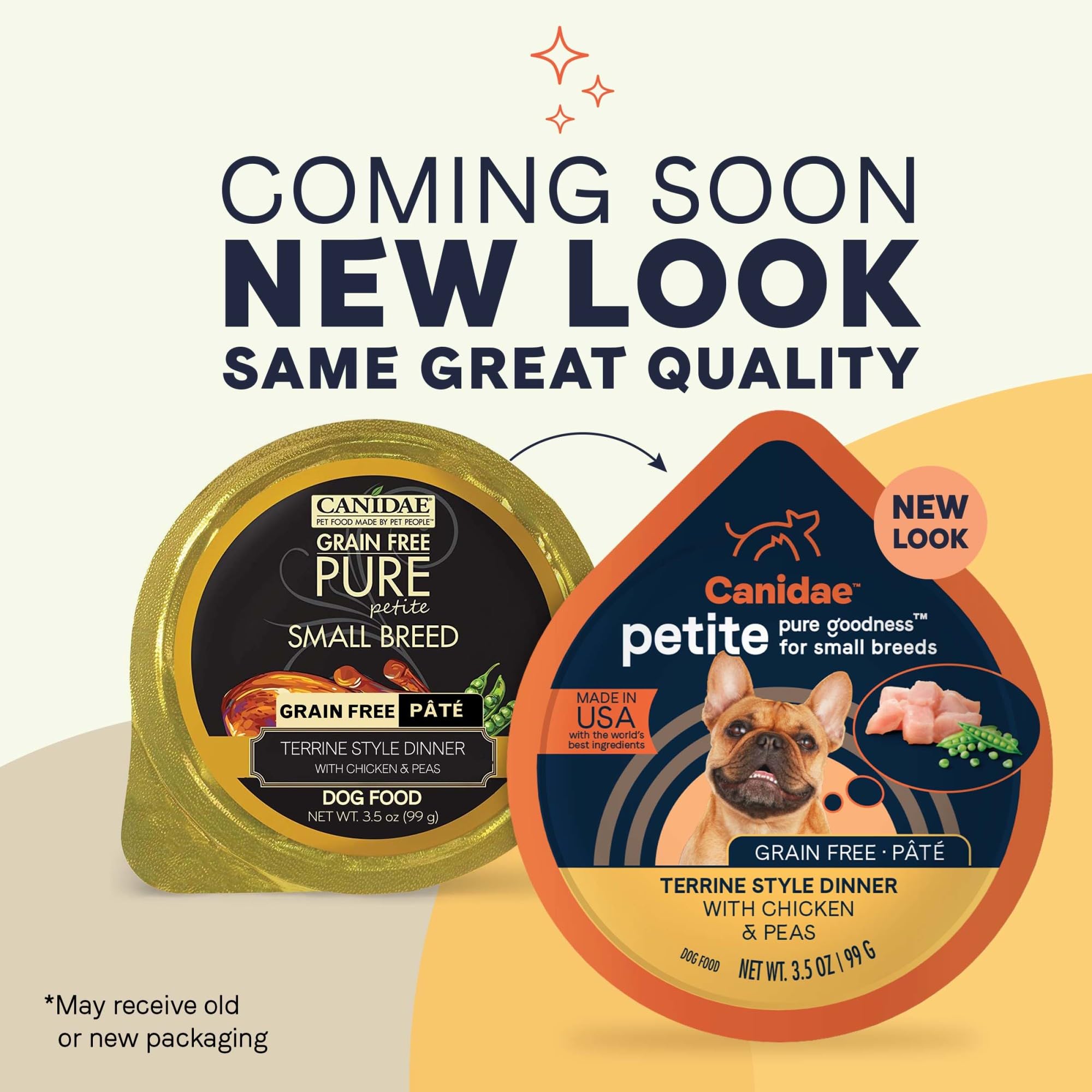 Canidae Pure Petite Premium Wet Dog Food for Small Breeds, Pate with Chicken & Peas, 3.5 oz, (Case of 12) Grain Free