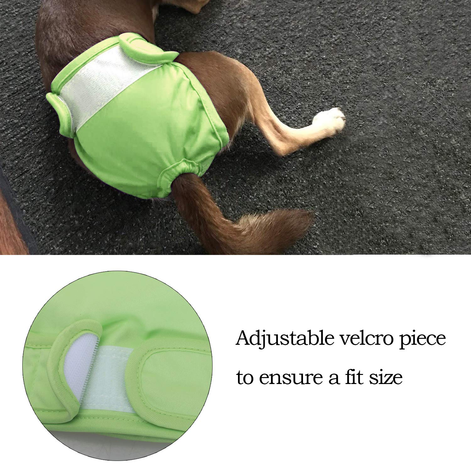 Teamoy Washable Female Dog Diapers (Pack Of 4), Reuable Doggie Diapers Wraps For Female Dogs, Xs