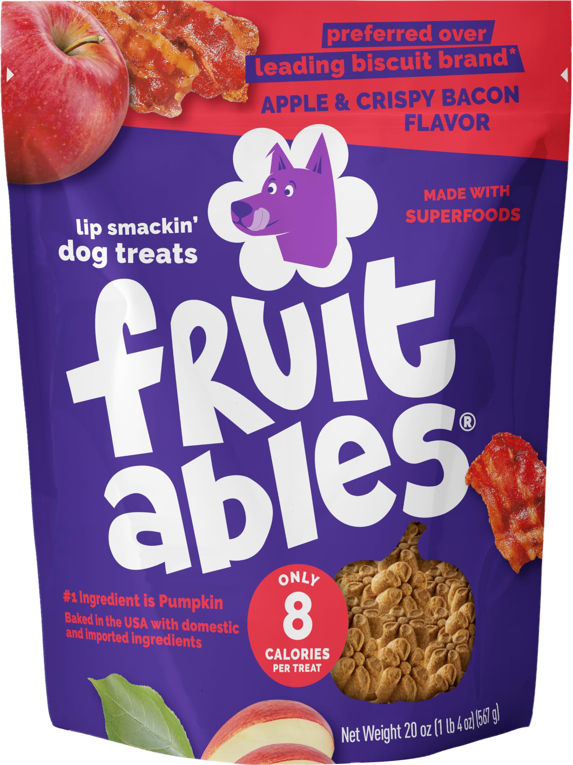 Fruitables Baked Dog Treats, Healthy Pumpkin Treat for Dogs, Low Calorie & Delicious, Free of Wheat, Corn and Soy, Made in The U