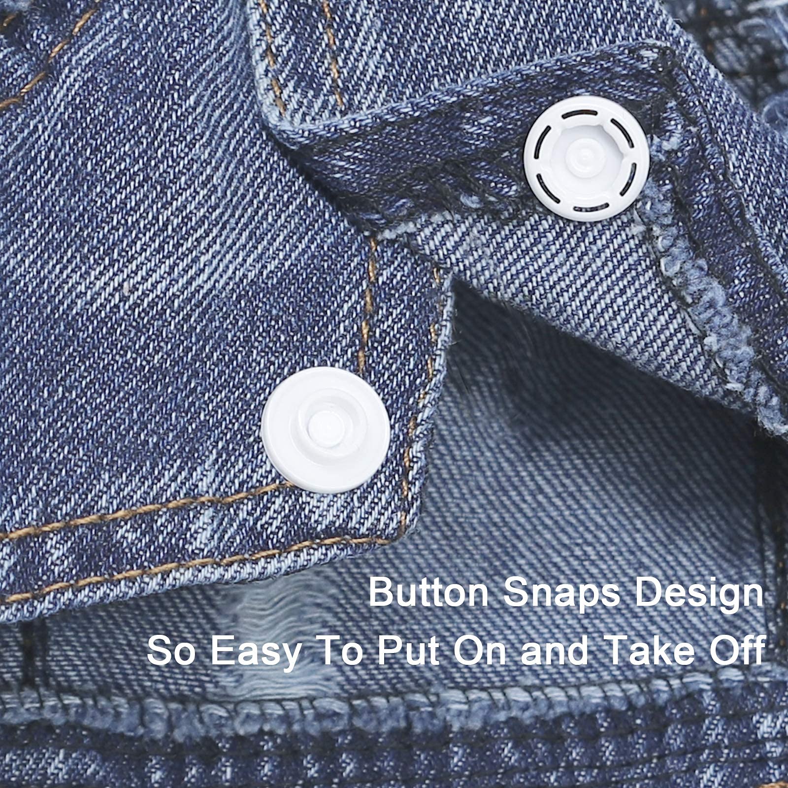 Sild Pet Clothes Dog Jeans Jacket Cool Blue Denim Coat Small Medium Dogs Lapel Vests Classic Hoodies Puppy Blue Vintage Washed Clothes (L, Blue D)