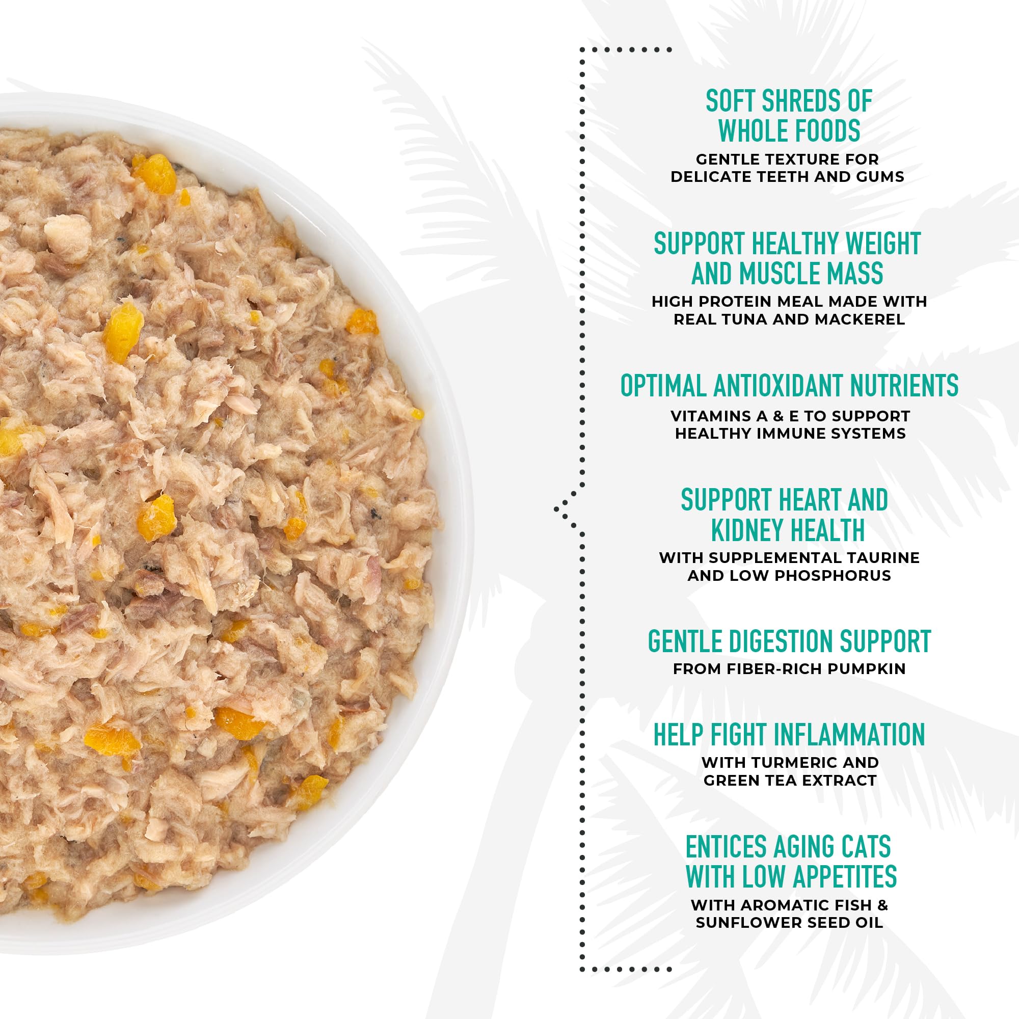 Tiki Cat Silver Comfort Mousse + Shreds, Tuna & Mackerel Recipe in Tuna Broth, Immune System Support Formulated for Older Cats A