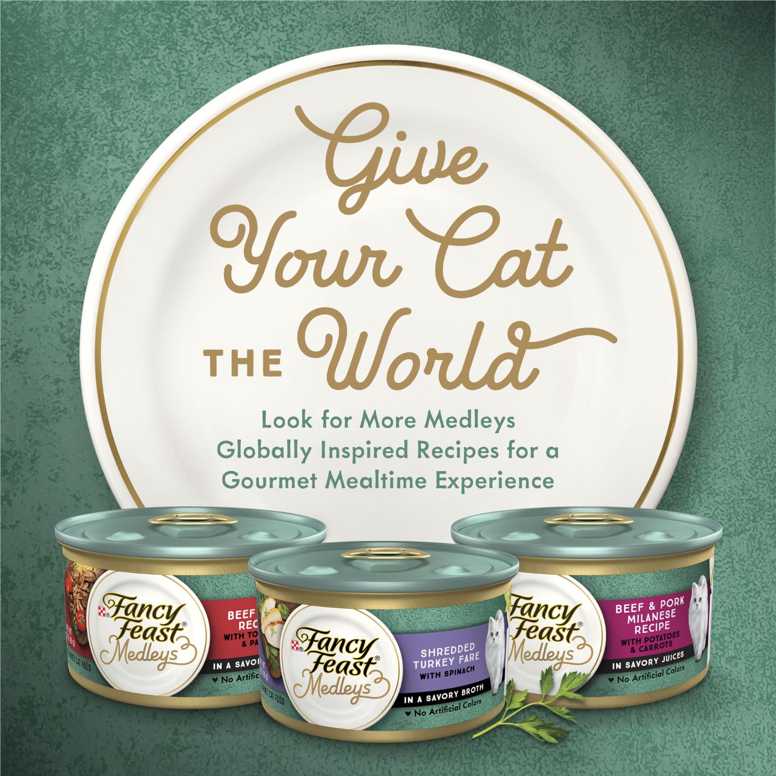 Fancy Feast PURINA Gravy Wet Cat Food, Medleys White Meat Chicken Florentine with Garden Greens - 3 oz. Can (Pack of 24)