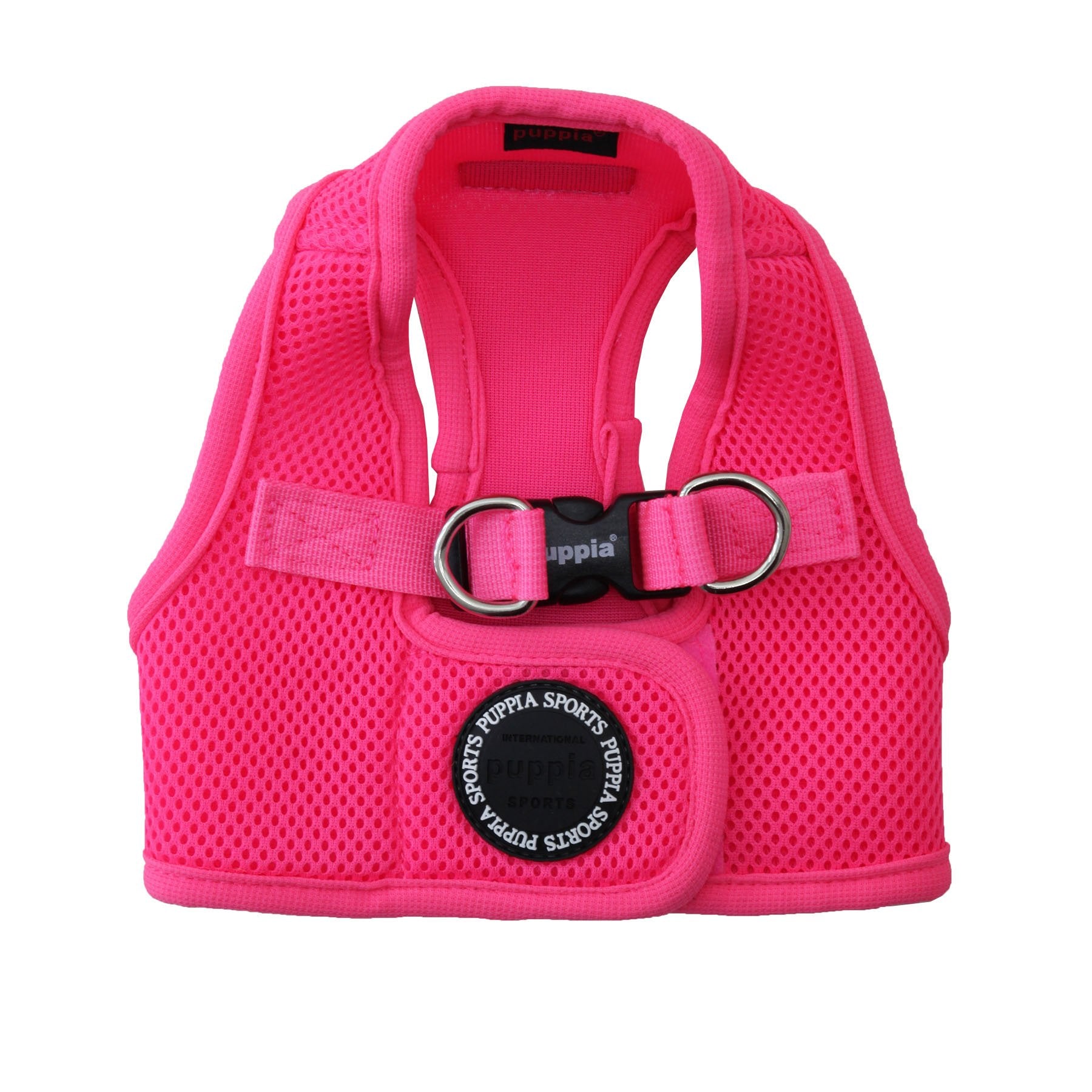 Puppia Neon Soft Vest Harness Step-in No Choke No Pull Walking Training for Small and Medium Dog, Pink, Large