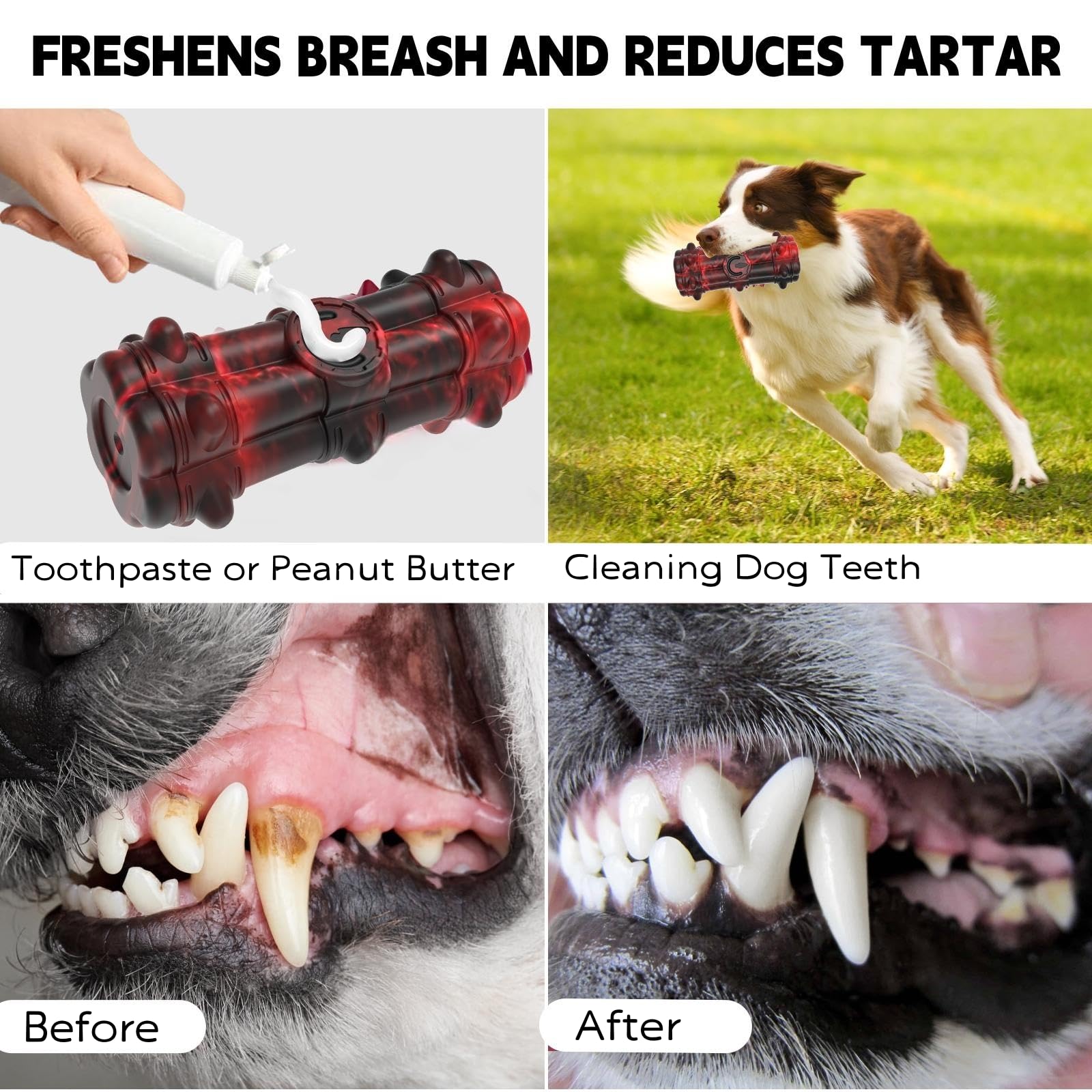 Homipooty Dog Toy For Aggressive Chewer Large Medium Breed, Indestructible Super Dog Chew Toys Squeaky Dog Birthday Toy Dog Toothbrush Interactive Tough Durable Dog Toys