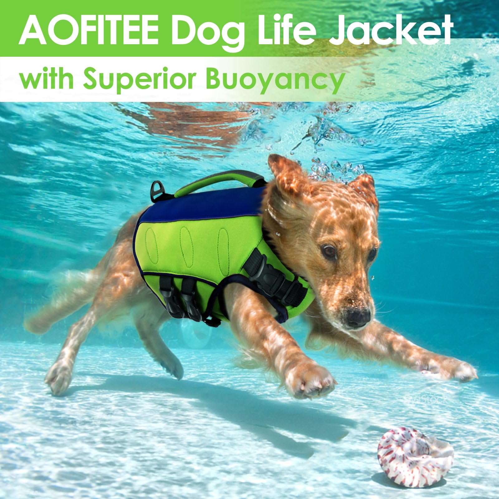 Aofitee Dog Life Jacket Small, Dog Life Vest For Swimming Boating, Ripstop Puppy Swimming Vest With Rescue Handle And Superior B