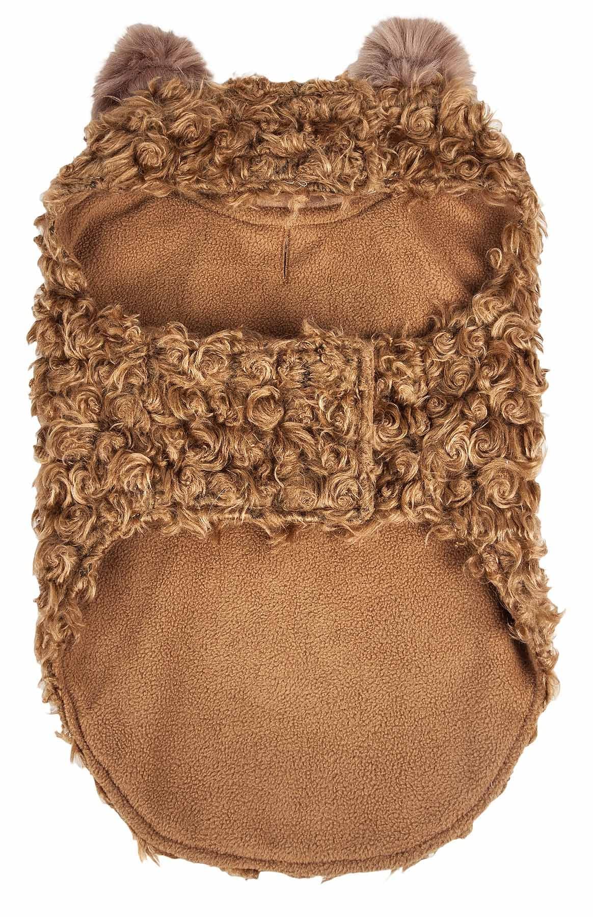 Pet Life ® Luxe 'Furpaw' Shaggy Elegant Designer Fur Dog Coat - Dog Jacket with Hook-and-Loop Belly enclosures - Winter Dog Coats for Small Medium Large Dog Clothes