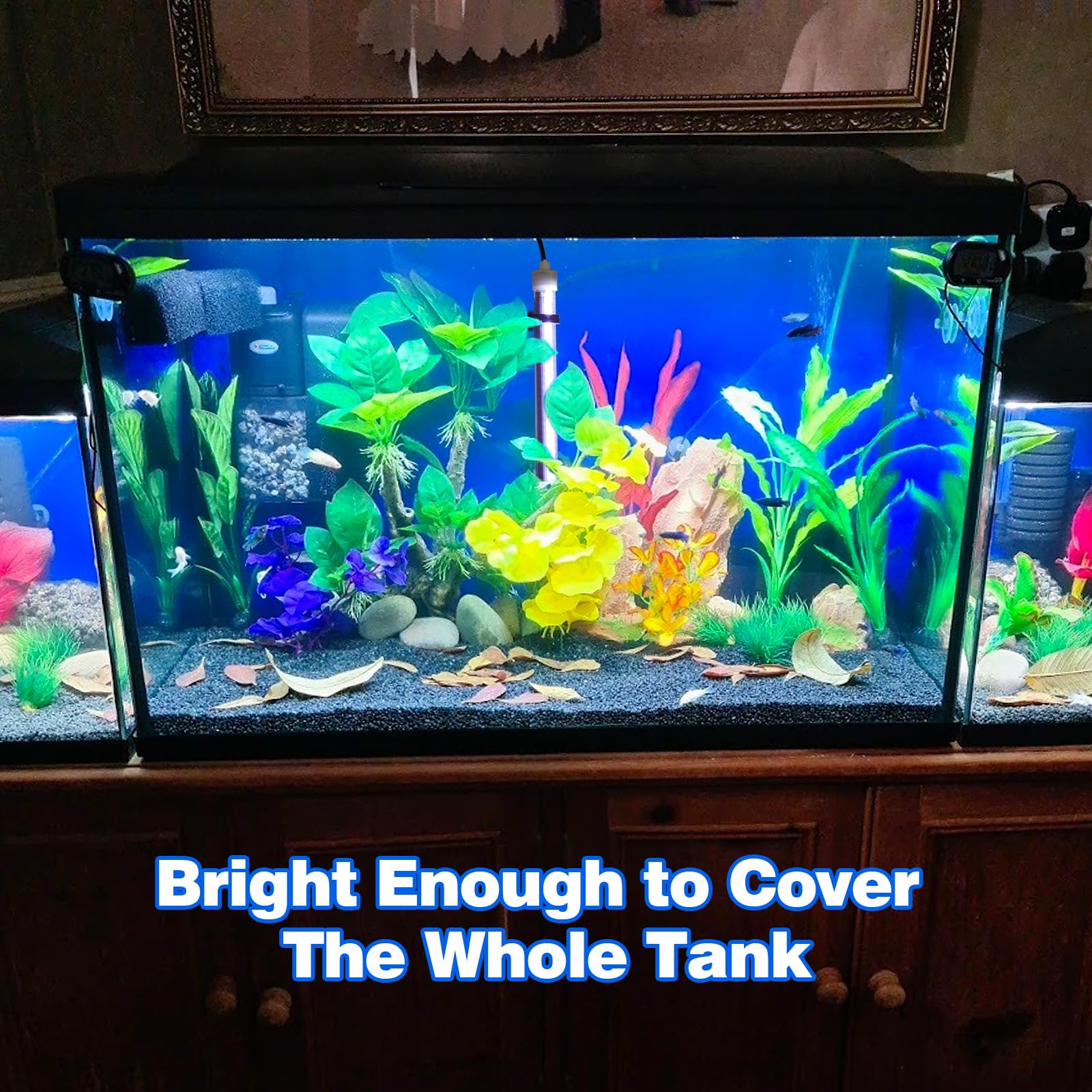 Submersible Aquarium Light for Fish Tank: Full Spectrum Underwater Fish Tank Light with COB Led Light Strips - Adjustable Bright