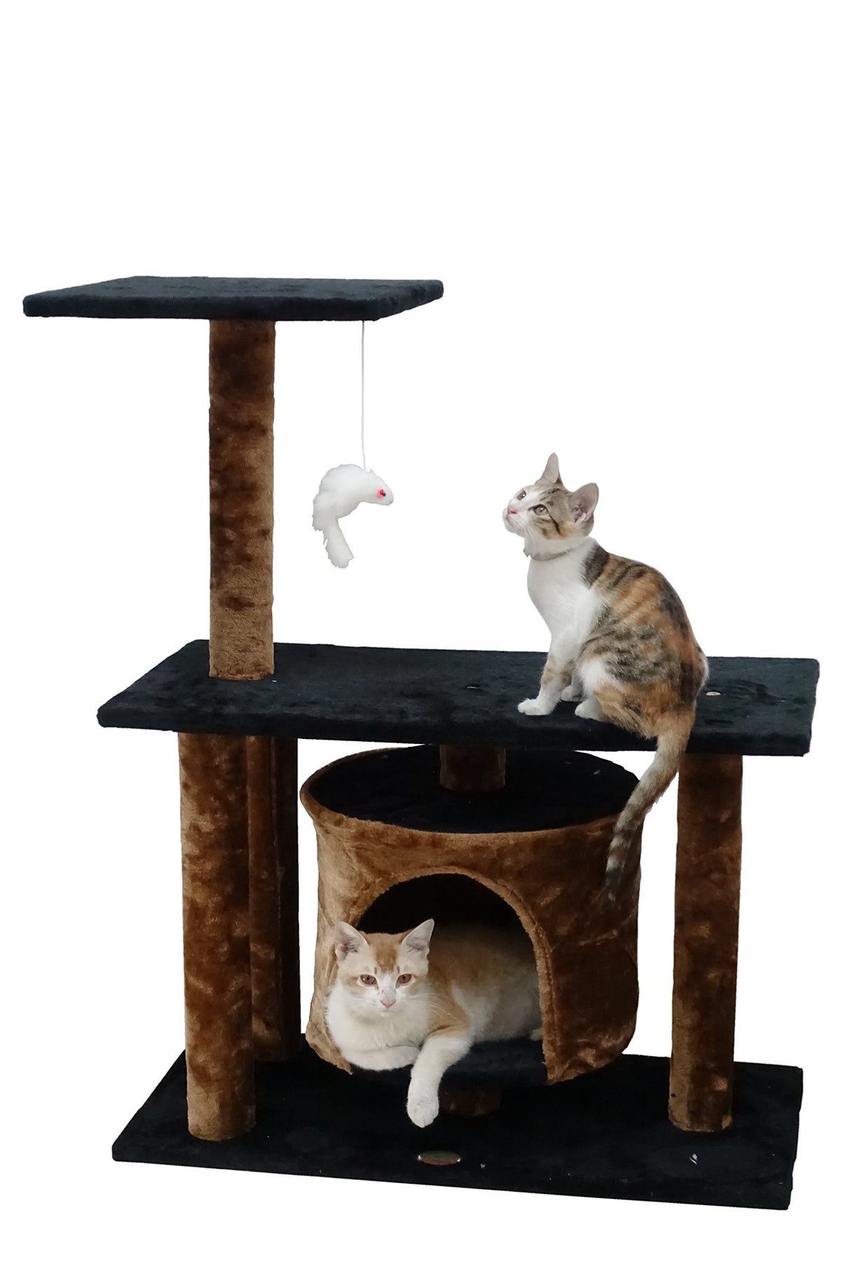 Go Pet Club Everyday Value 38In Cat Tree Kitty Scratcher Tower Kitten Condo House Furniture With Hanging Toy For Indoor Cats, Br