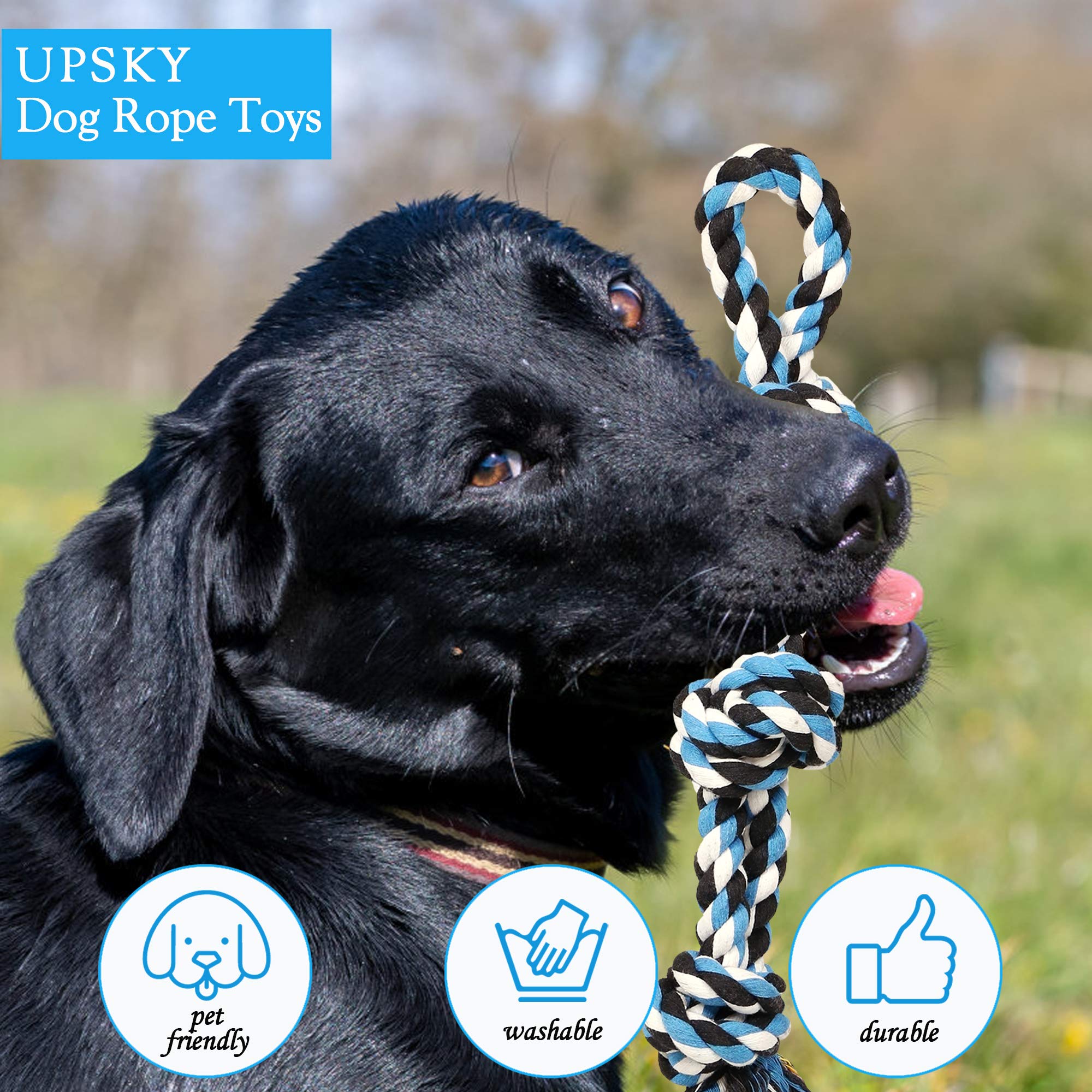 Upsky Dog Rope Toys Dog Grinding Teeth 2 Nearly Indestructible Dog Toys, Rope Toy For Large Dogs, Dental Cleaning Chew Toys, Dog Tug Toy For Boredom, Dog Rope Toy For Aggressive Chewers (2 Packs)