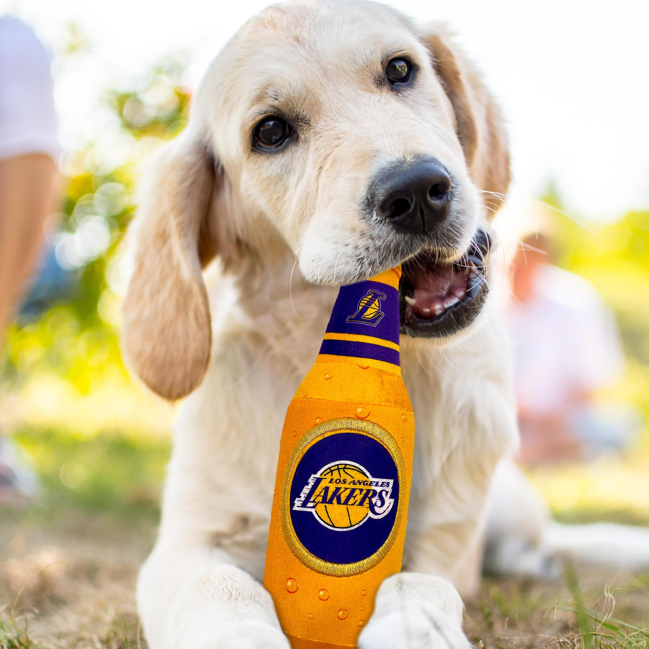 Pets First Nba Los Angeles Lakers Beer Bottle Plush Dog & Cat Squeak Toy - Cutest Stadium Soda Bottle Snack Plush Toy For Dogs &