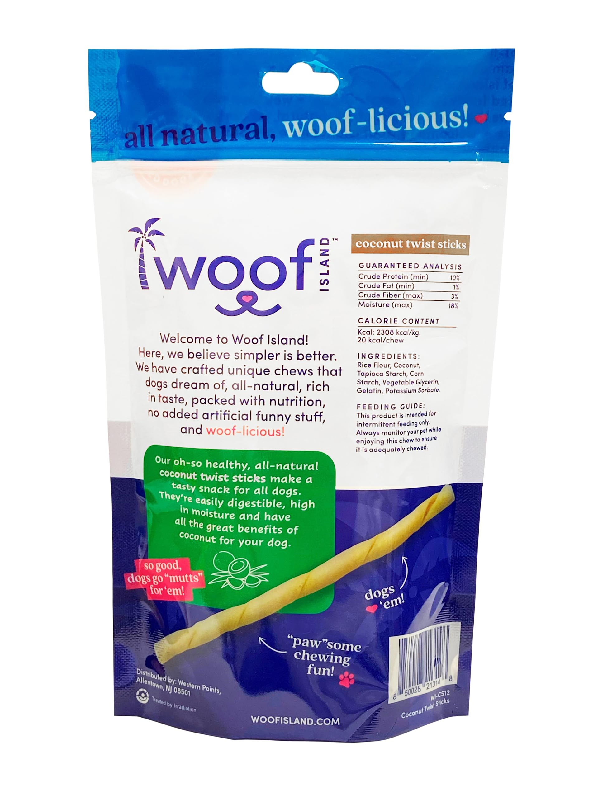 Woof Island Coconut Doggie Chews - Premium, All Natural Coconut Pet Treats - Healthy Puppy & Vitamin Rich Rawhide Free Chews