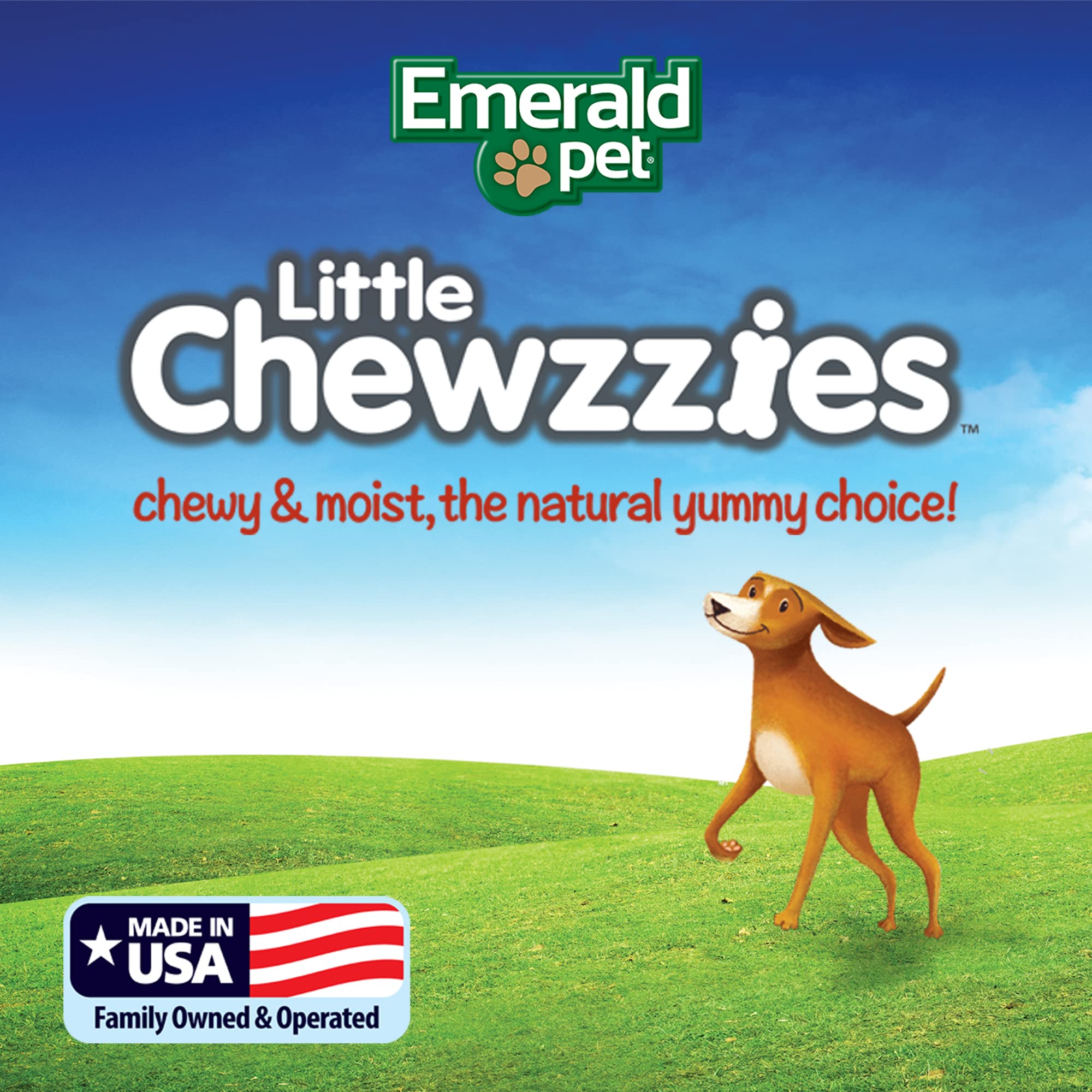 Emerald Pet Little Chewzzies Wheat Free Training Dog Treats - Healthy and Tasty Natural Dog Chews with Real Meat or Peanut Butte