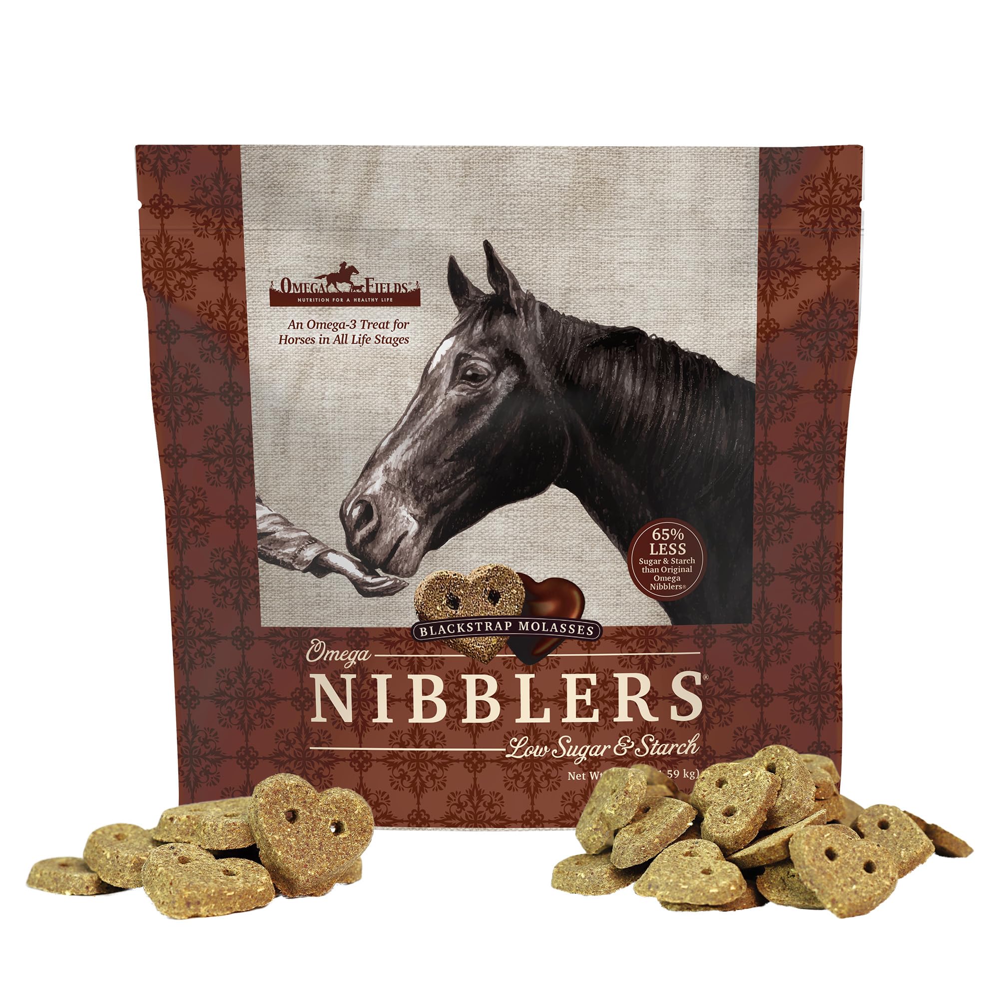 Omega Nibblers Low Sugar & Starch for Horses, Blackstrap Molasses Flavored (3.5)