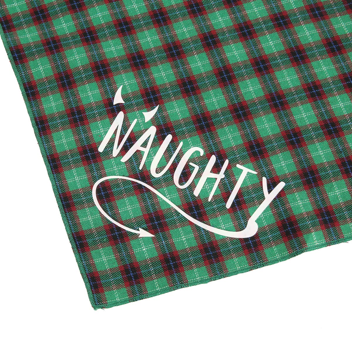 PICKUPIK Naughty Nice Dog Bandana 2 Pack, Reversible Cotton Christmas Scarf for Small/Medium/Large Dogs, Green/Red