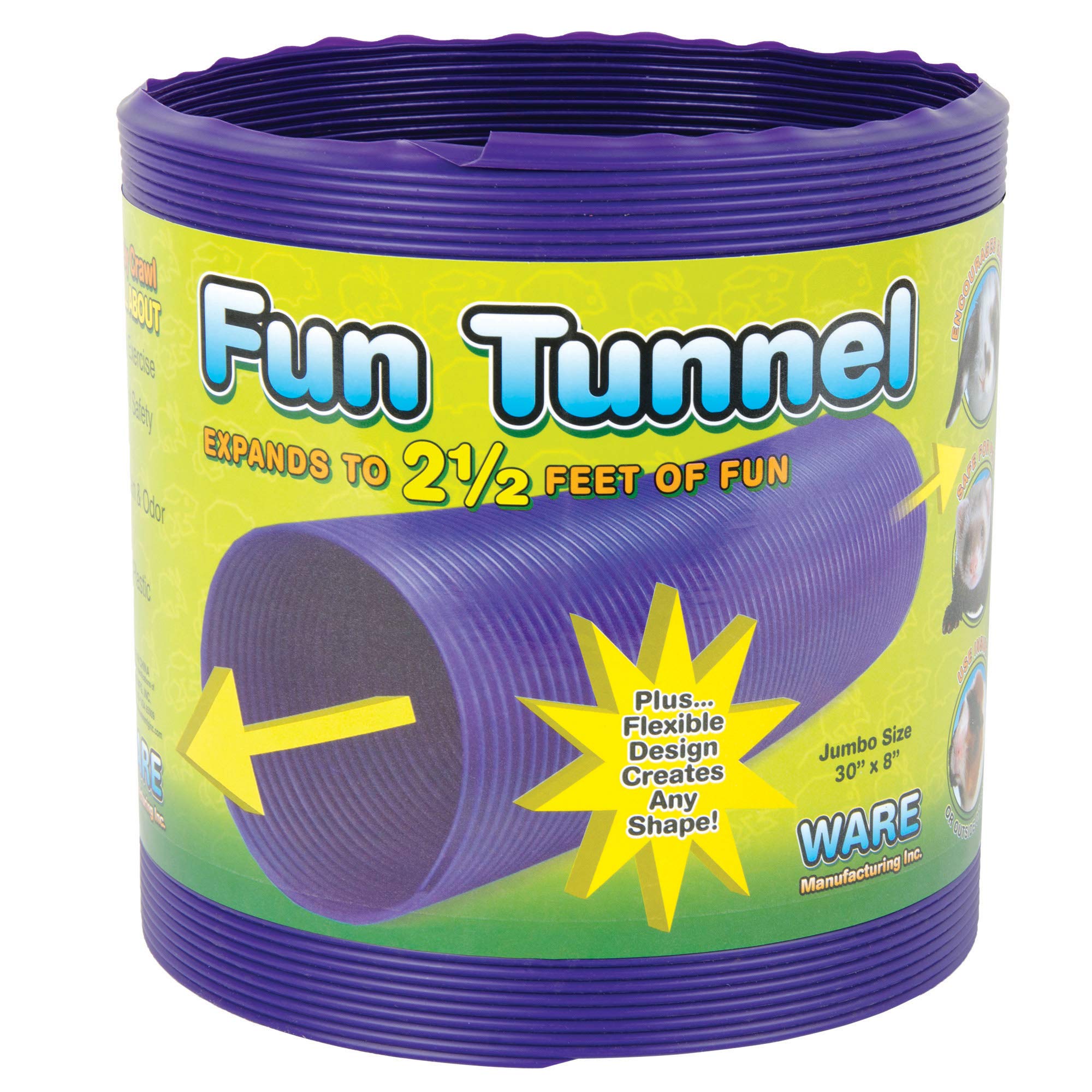 Ware Manufacturing Fun Tunnels Play Tube For Small Pets, 30 X 8 Inches - Large