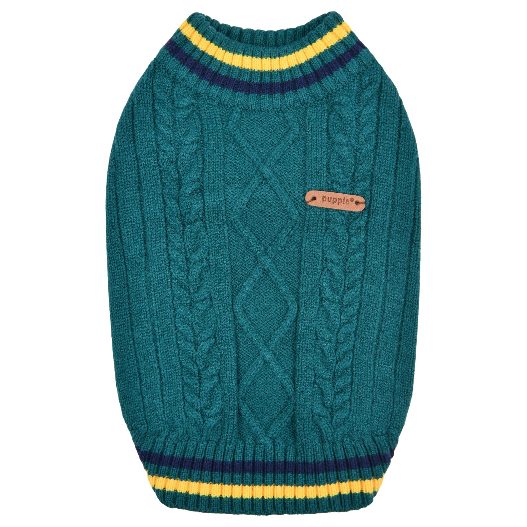 Puppia Joise Dog Knit Sweater Winter Season For Small And Medium Dogs, Green, Large