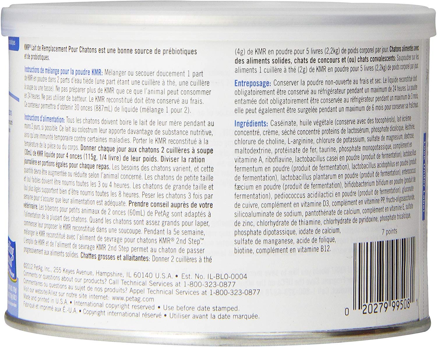 Pet-Ag KMR Kitten Milk Replacer Powder - 6 oz, Pack of 12 - Powdered Kitten Formula with Prebiotics, Probiotics & Vitamins for K