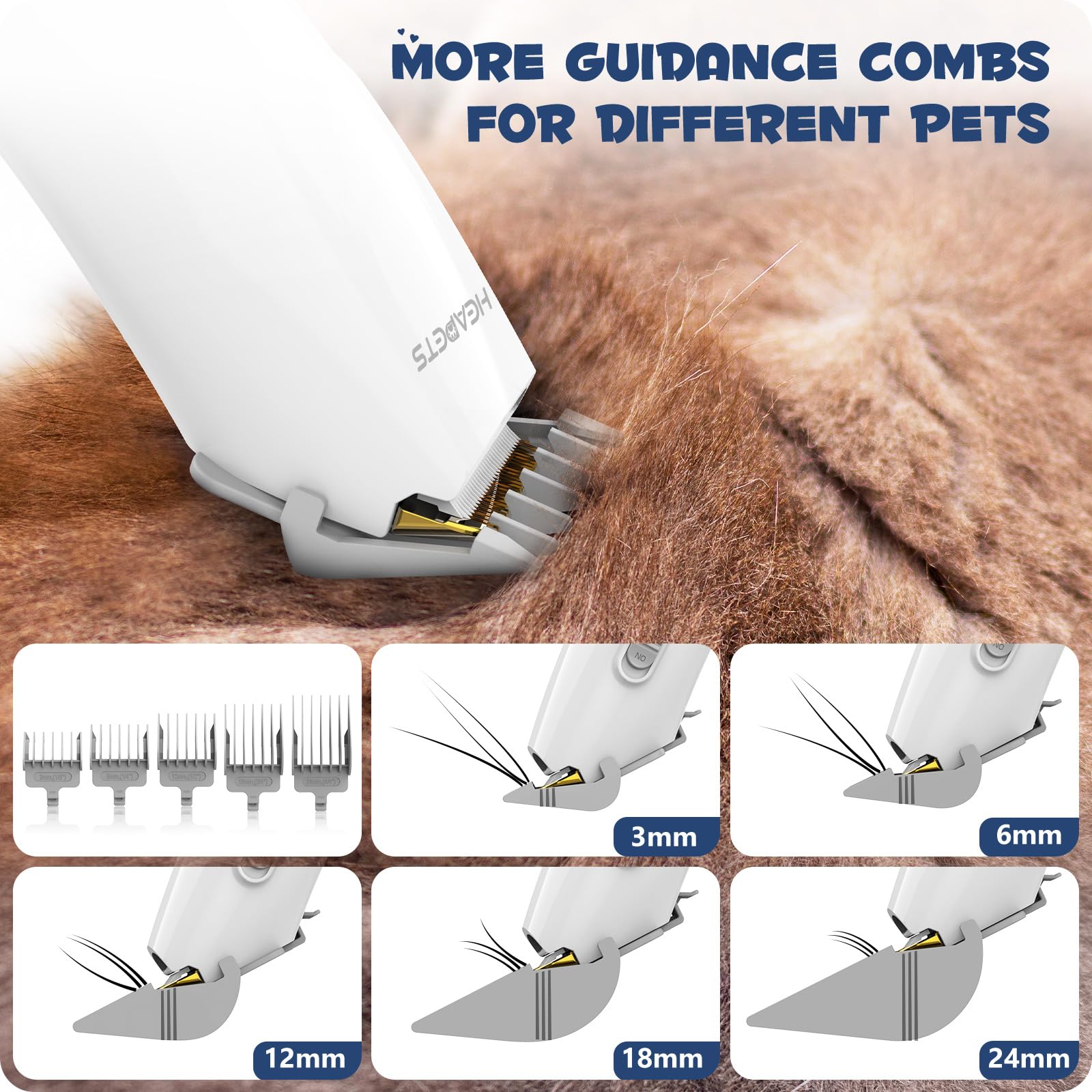 Heapets Dog Grooming Vacuum Kit - 3L Vacuum With 7 Tools, Low Noise Electric Clipper And Brush For Pet Shedding At Home, Black