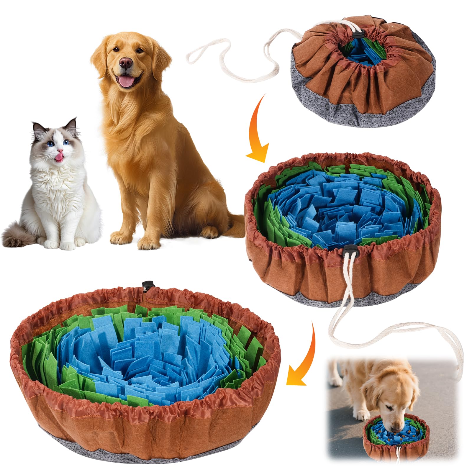 Daxguard Snuffle Mat for Dogs - Boredom Relief Dog Lick Mat, Dog Educational Toys, Portable for Indoor & Outdoor Use, Encourages