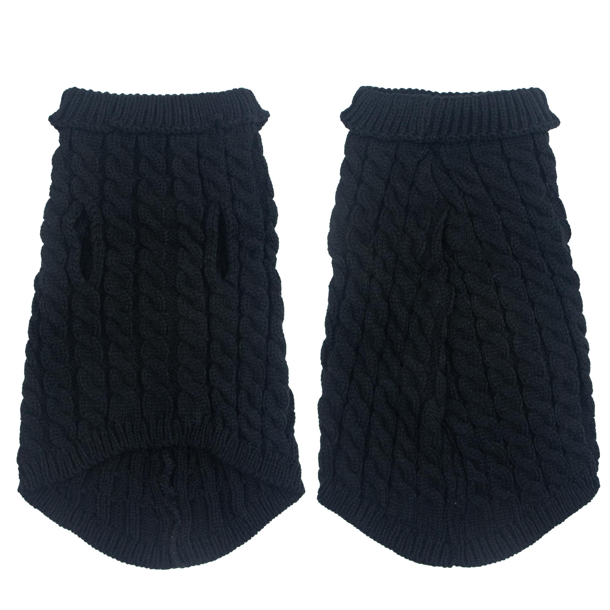 Dog Sweater, Black XS Dog Pullover Sweater, Turtleneck Knitwear, Dog Outfits for Small Dogs and Medium Dogs, Warm Clothes for Bu