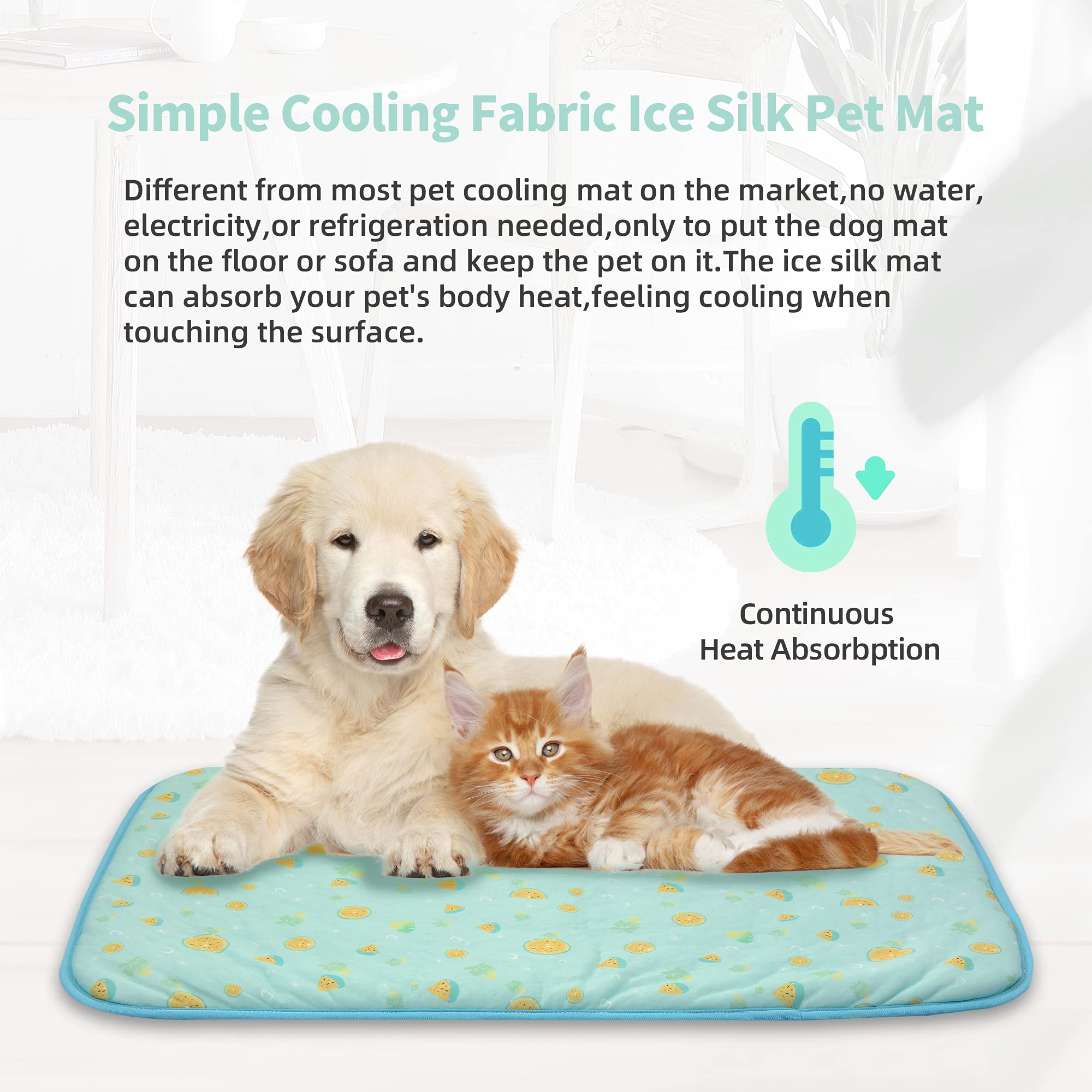 Nwk Pet Cooling Mat - 27.5 X 20 Ice Silk Cooling Mat For Dogs & Cats Portable & Washable Pet Cooling Blanket, Car Seats, Beds Fo