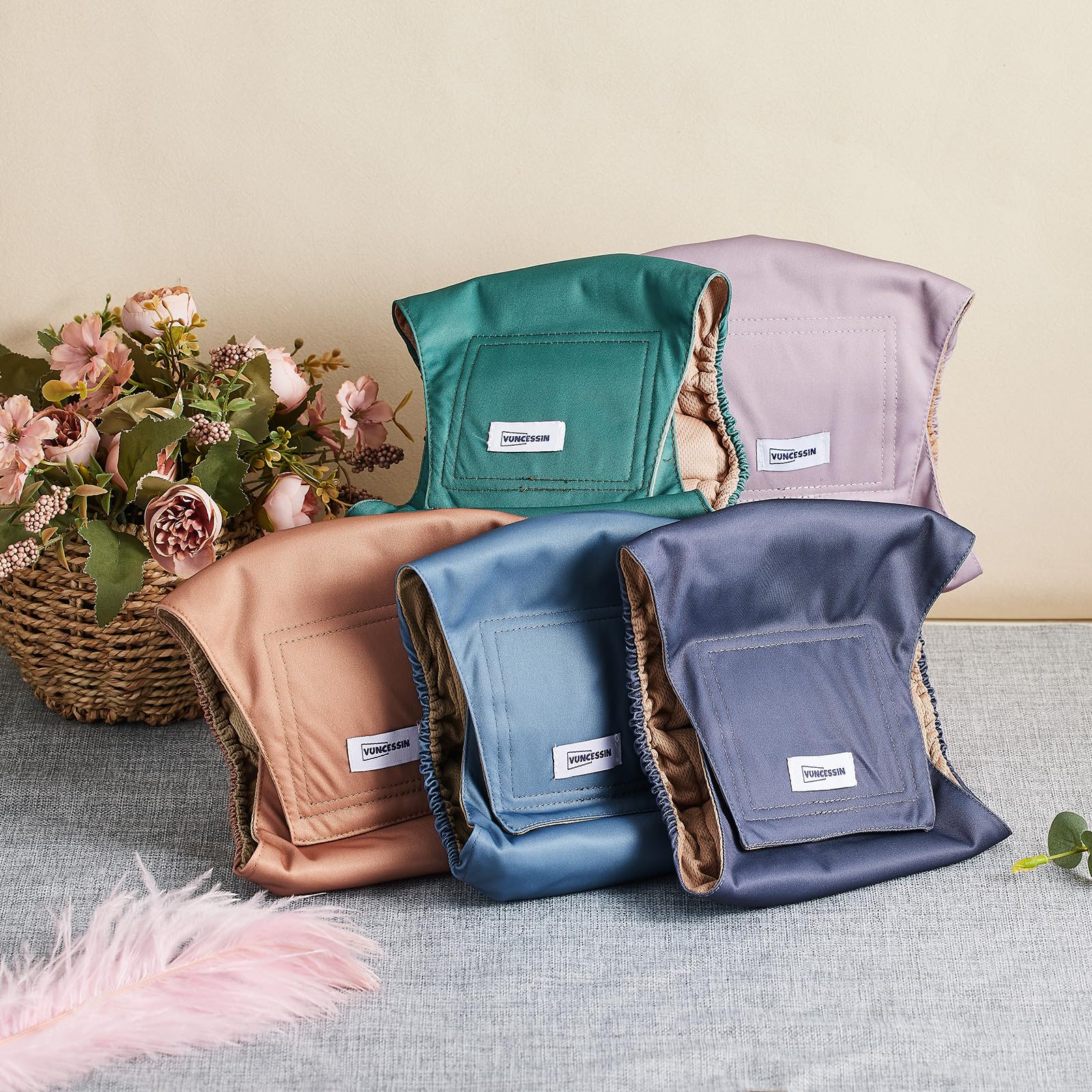 Reusable Dog Diapers Male, Premium Washable Belly Bands For Dogs Medium, Pack Of 5, High Absorbing Male Dog Wraps For Doggie & P