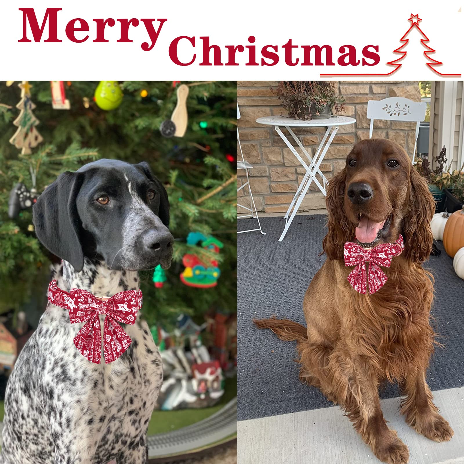 Unique Style Paws Christmas Dog Collar With Bow Tie Gingerbread & Snowman Winter Puppy Collar For Small Medium Large Dogs-Xs