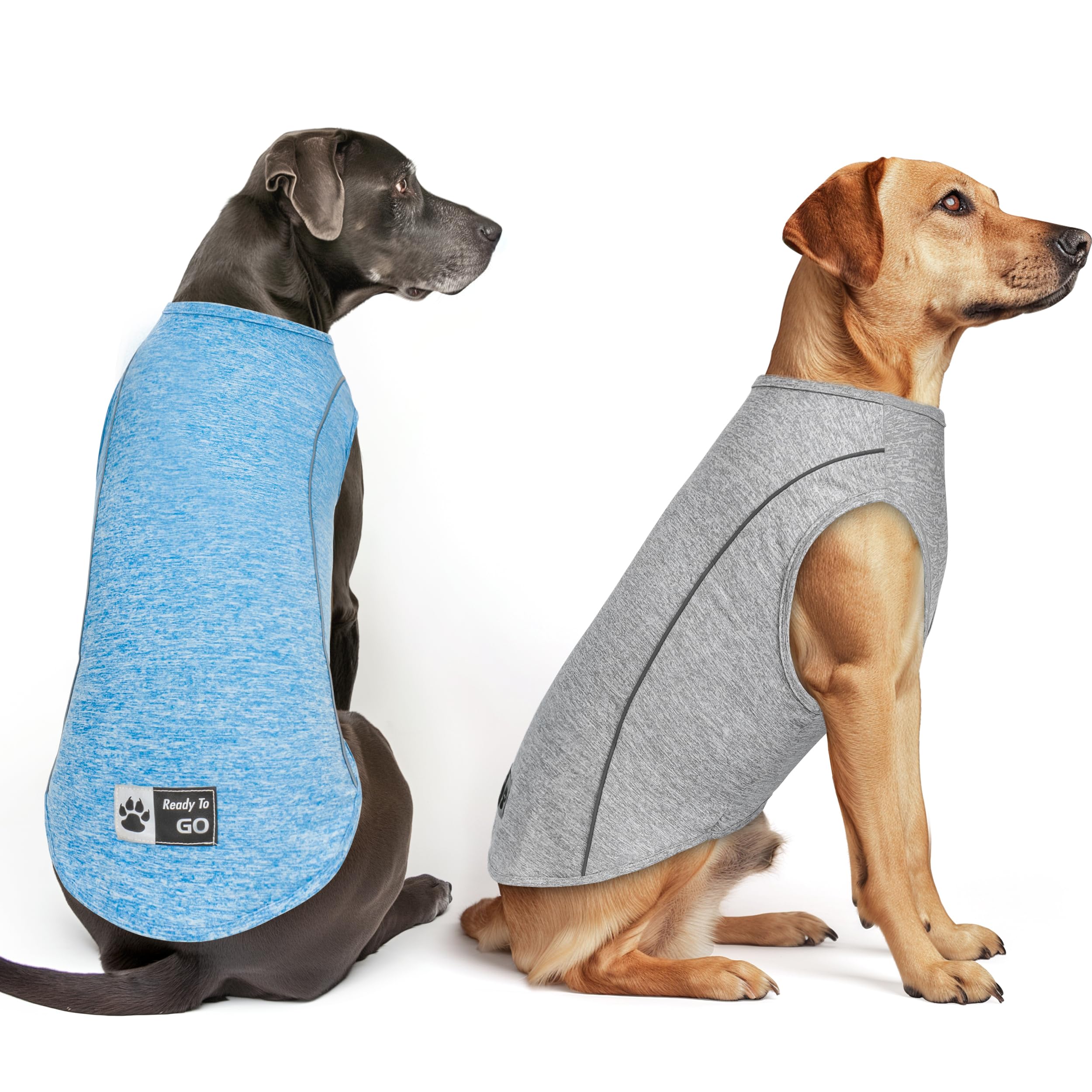 KYEESE 2Pack Dog Shirt Breathable Stretchy T Shirt with Reflective Stripe Athletic Tank Top Sleeveless Vest Dog Clothes for Medi