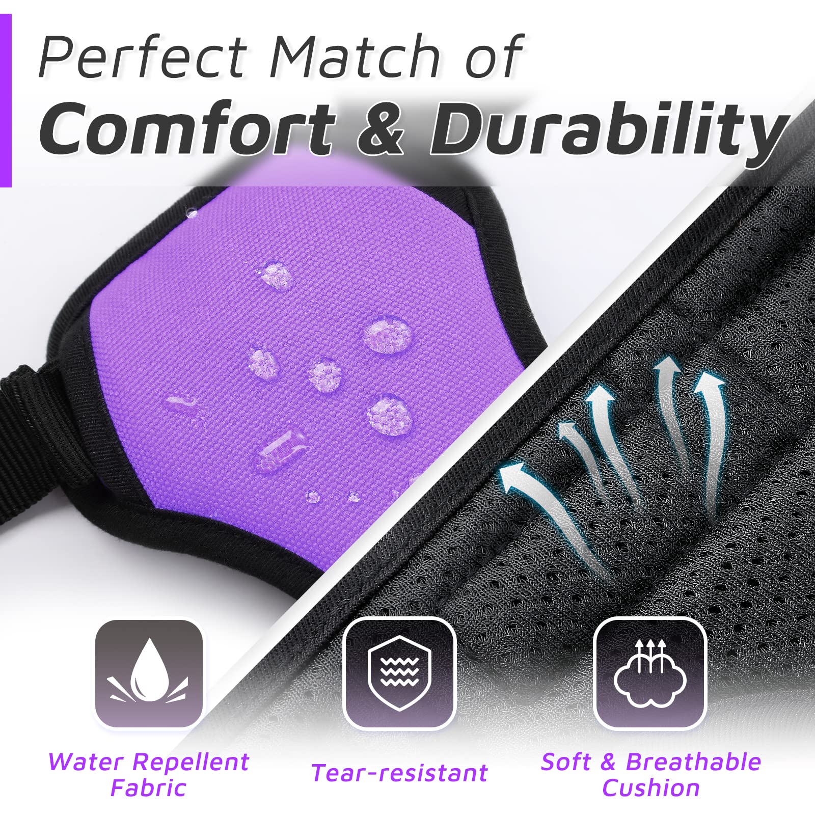 Eagloo Dog Harness Small Sized Dog, No Pull Service Vest With Reflective Strips And Control Handle, Adjustable And Comfortable For Easy Walking, No Choke Pet Harness With 2 Metal Rings, Purple, S