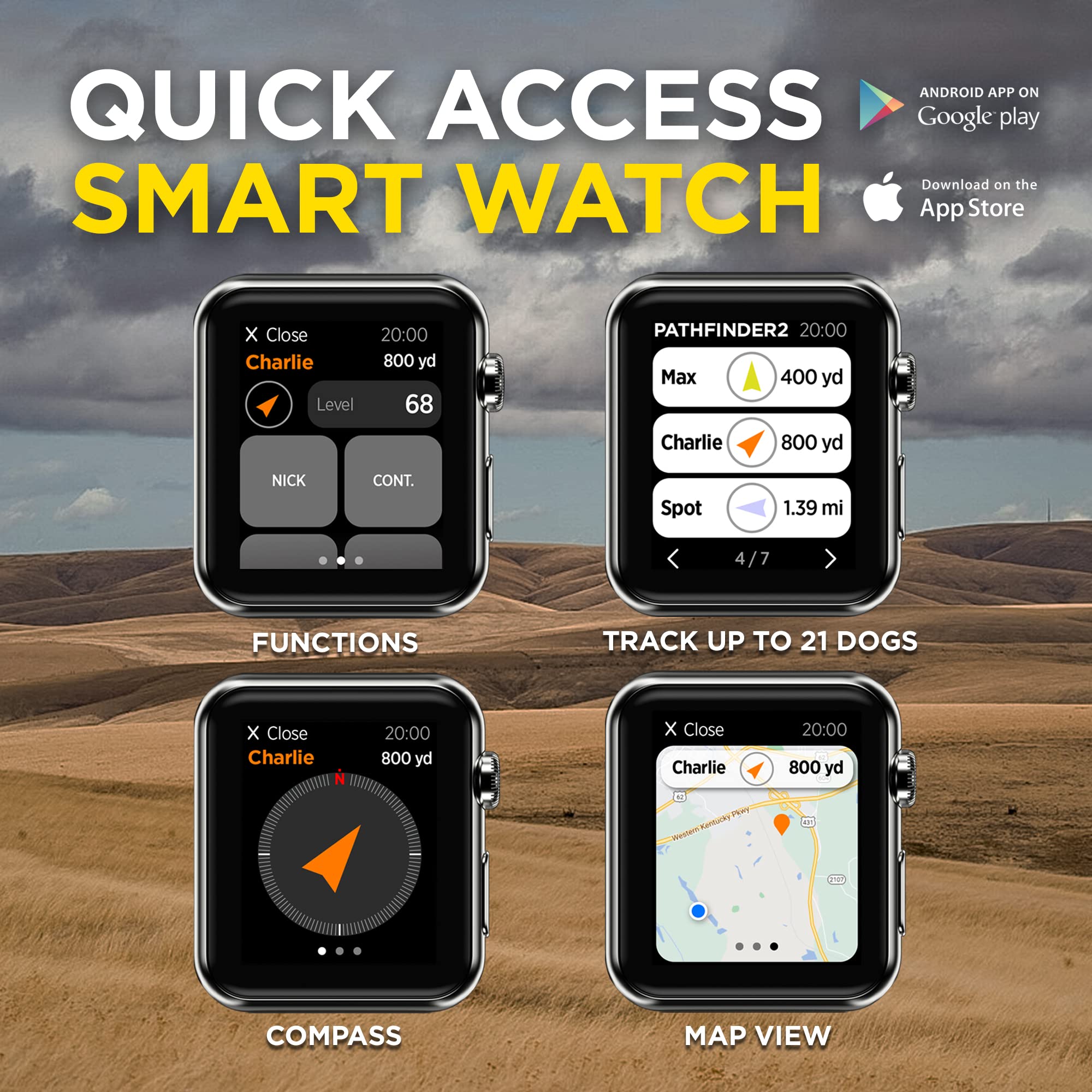 Dogtra Pathfinder 2 Gps Dog Tracker E Collar 9 Mile Long Range Led Light No Monthly Fees Free App Waterproof Smartwatch Control Satellite Real Time Tracking Multiple Dogs Smartphone Required