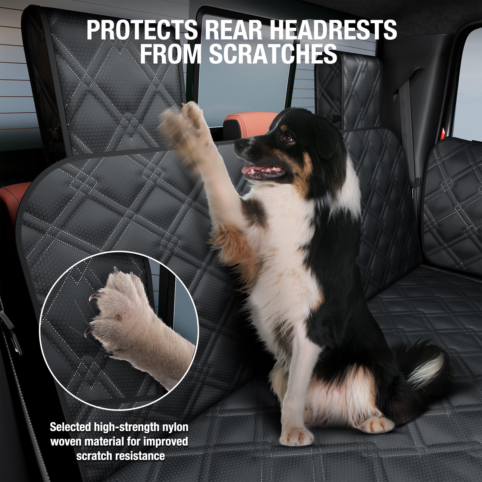 Surfcabin Truck Back Seat Extender For Dogs - Waterproof Full Size Pickup Pet Seat Cover With Door Protection, Hard Bottom Holds