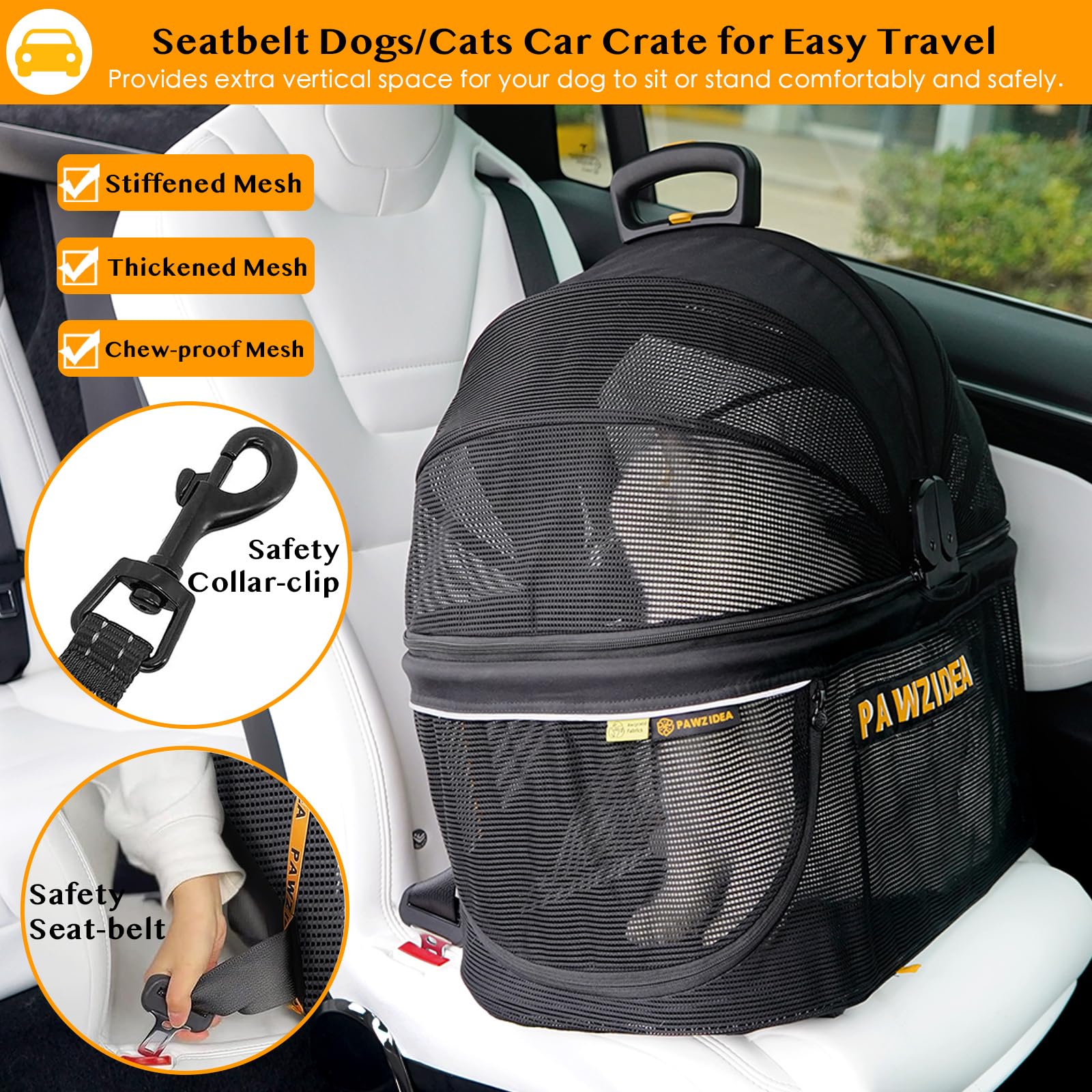 Pawzidea Dog Stroller 4 In 1, Pet Stroller For Cats With Detachable Carrier For Small/Medium Dogs/Cats, Seatbelt Car Seat Combo,