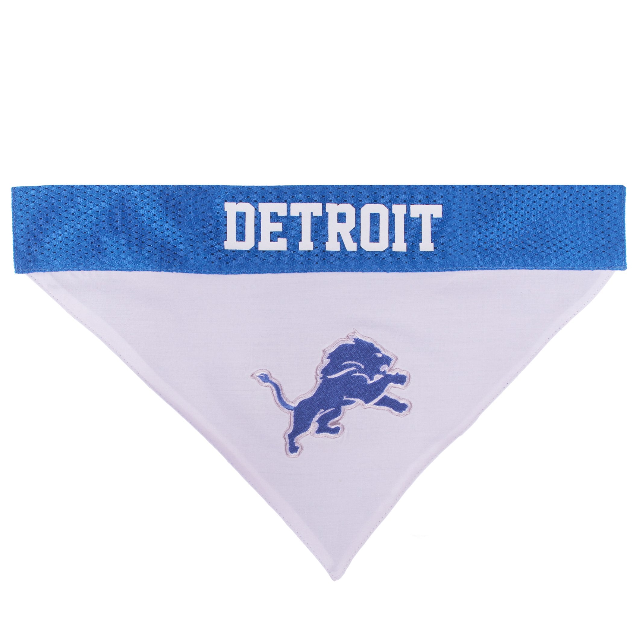 Pets First NFL DOG BANDANA - DETROIT LIONS REVERSIBLE PET BANDANA. 2 Sided Sports Bandana with a PREMIUM Embroidery TEAM LOGO, L